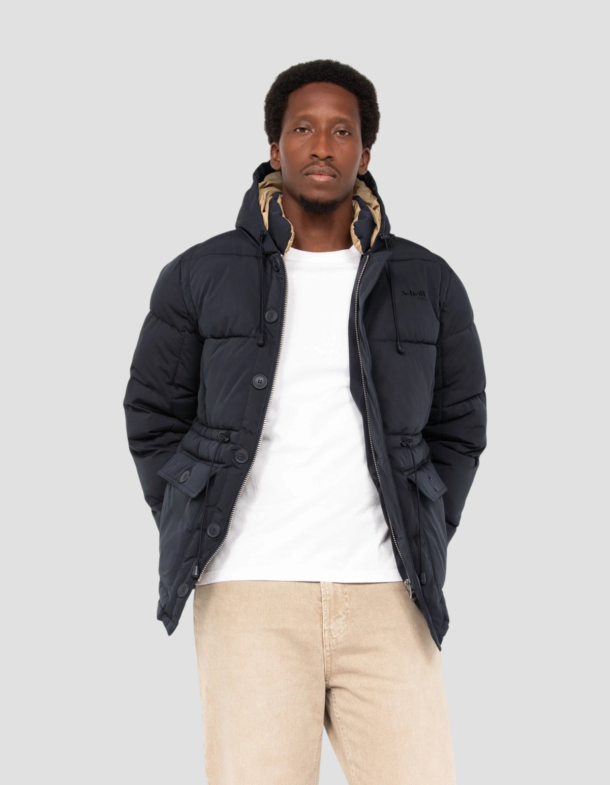 Parka outdoor à capuche bleu marine-5