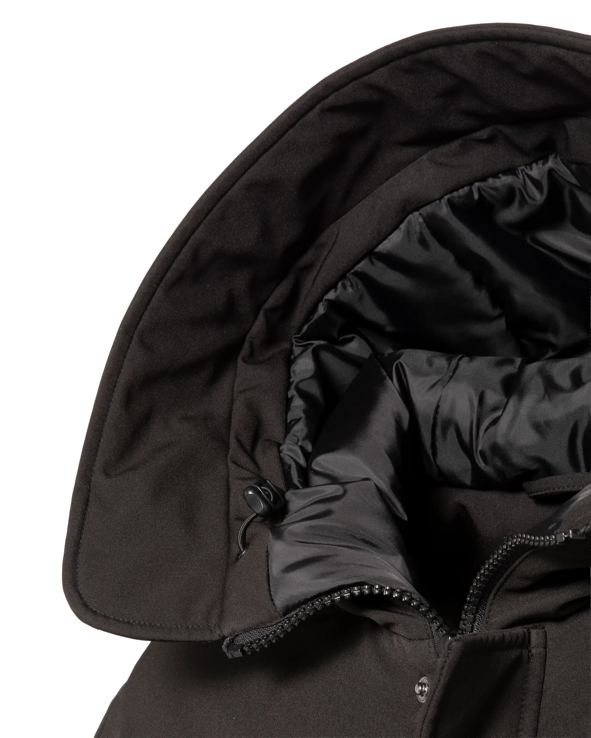 Schwarzer Parka mit Kapuze