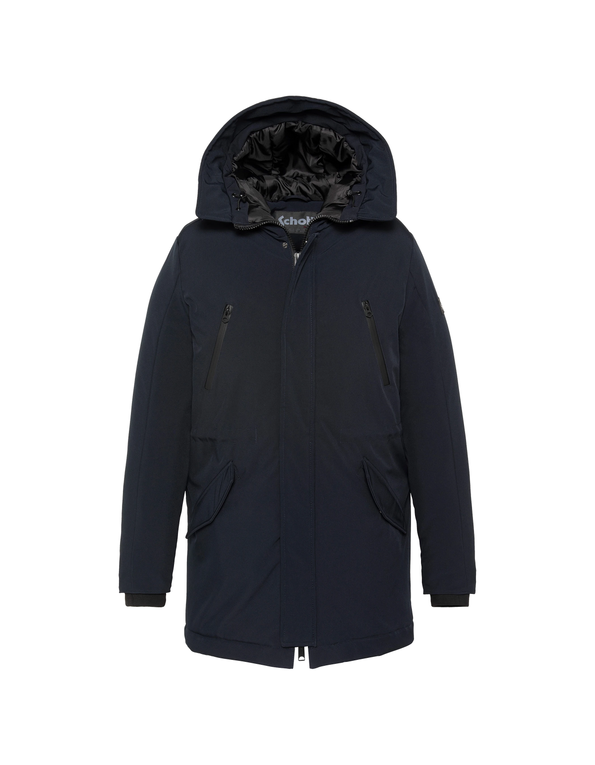 Marineblauer Parka mit Kapuze