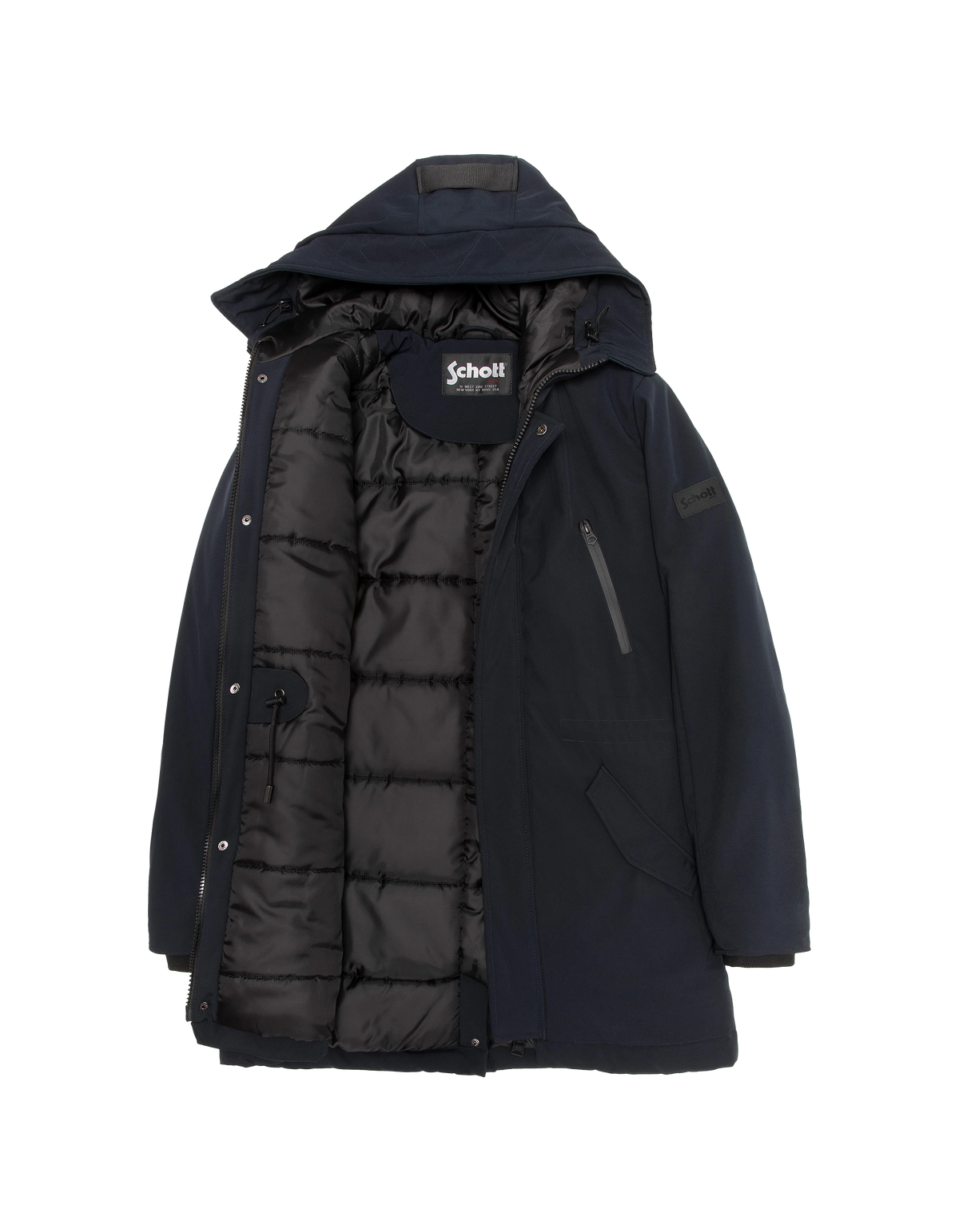 Marineblauer Parka mit Kapuze