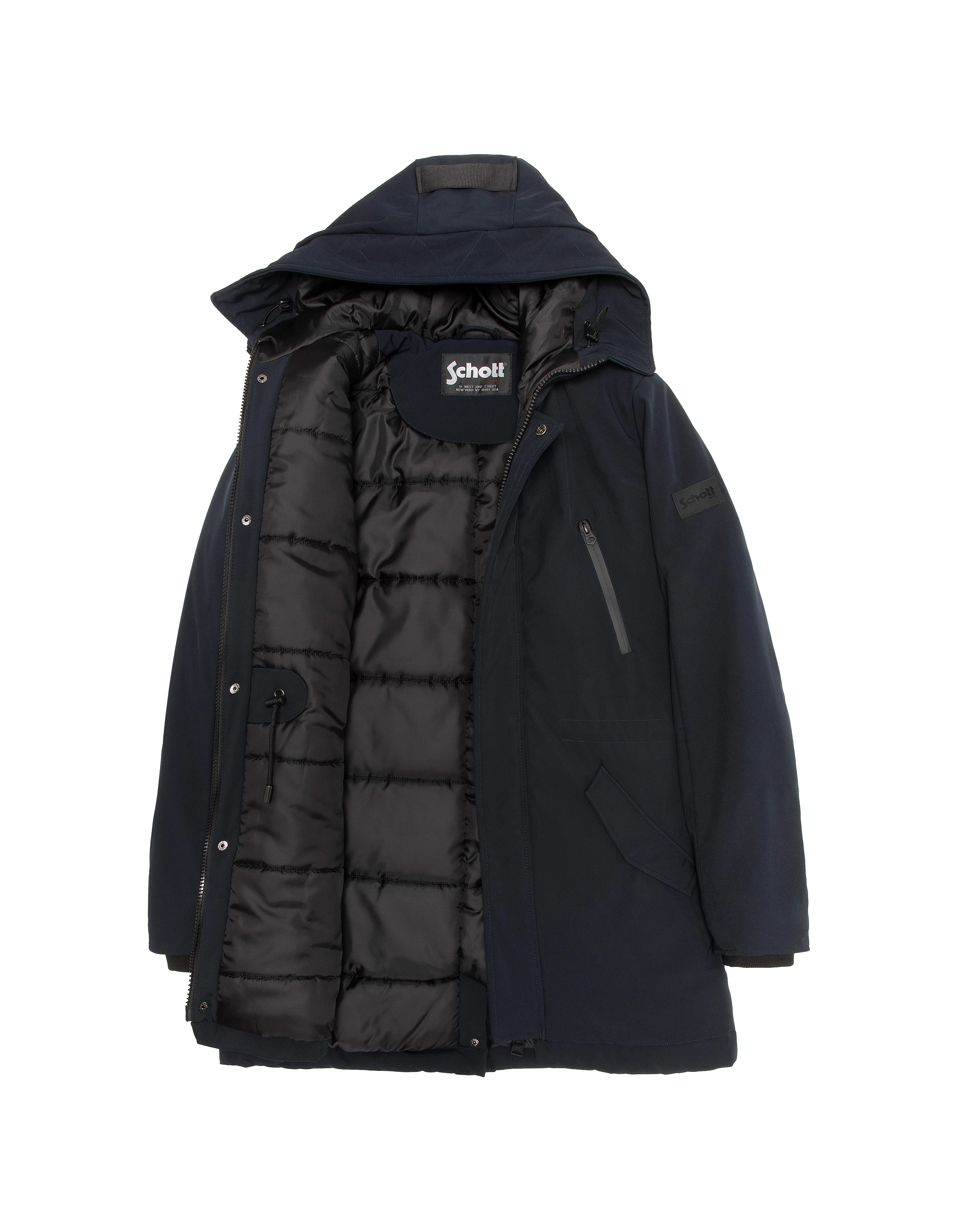 Marineblauer Parka mit Kapuze-5