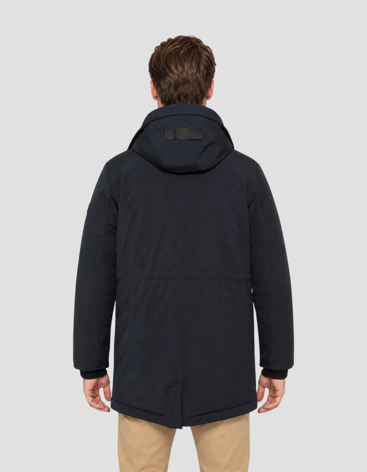 Navy blue hooded parka-4