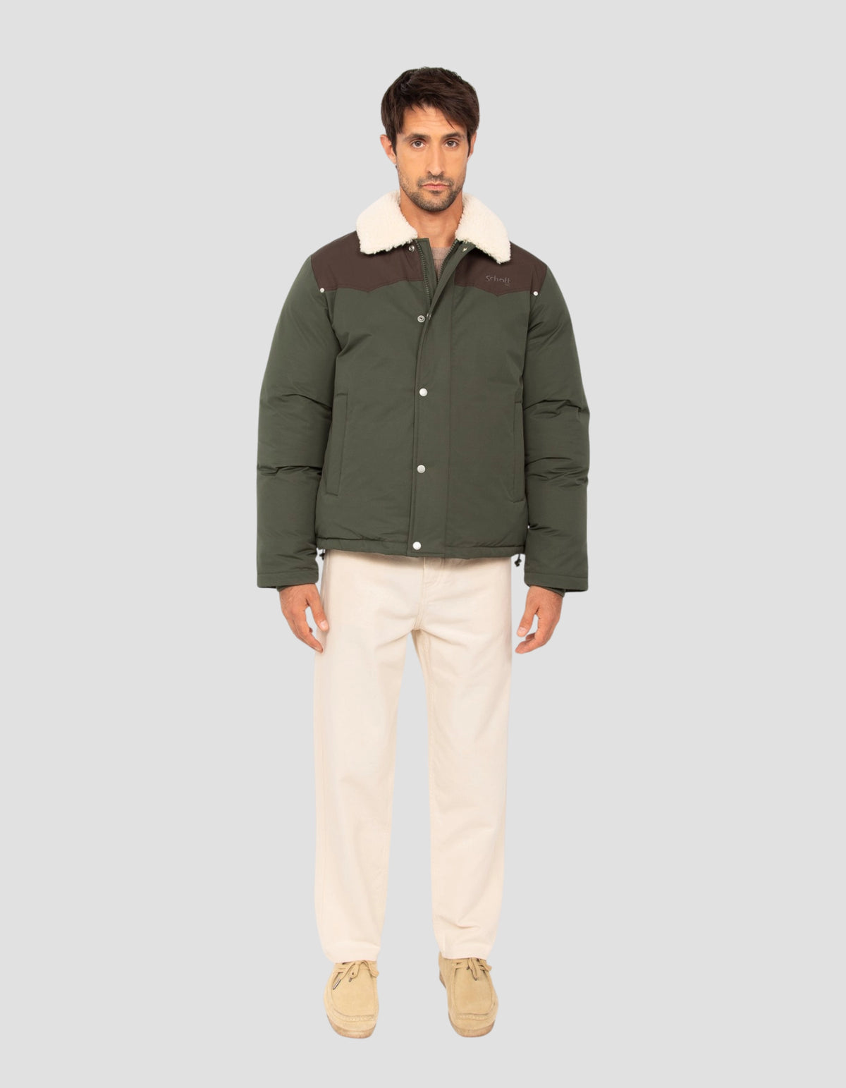 Blouson rancher bicolor vert foncé