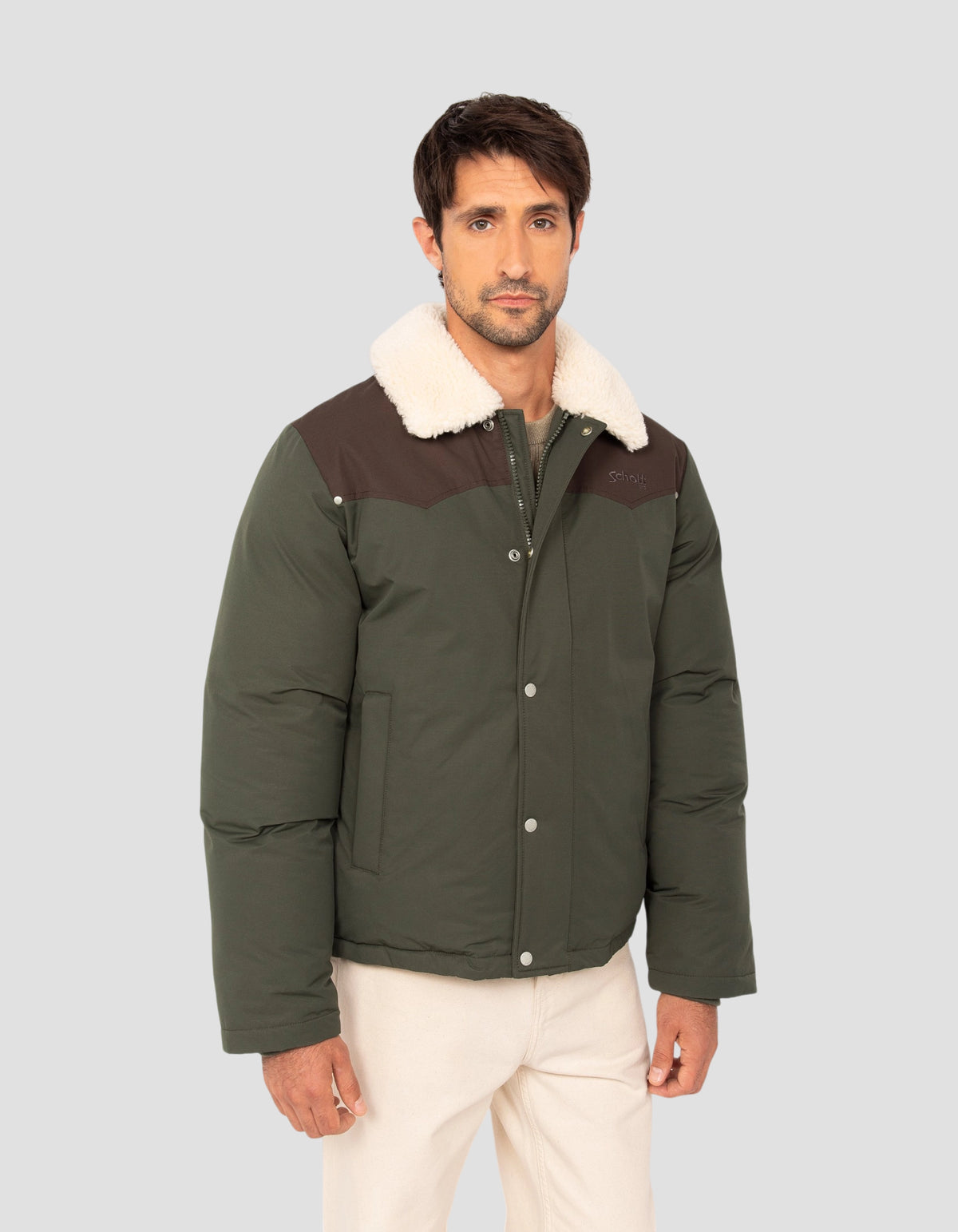 Blouson rancher bicolor vert foncé
