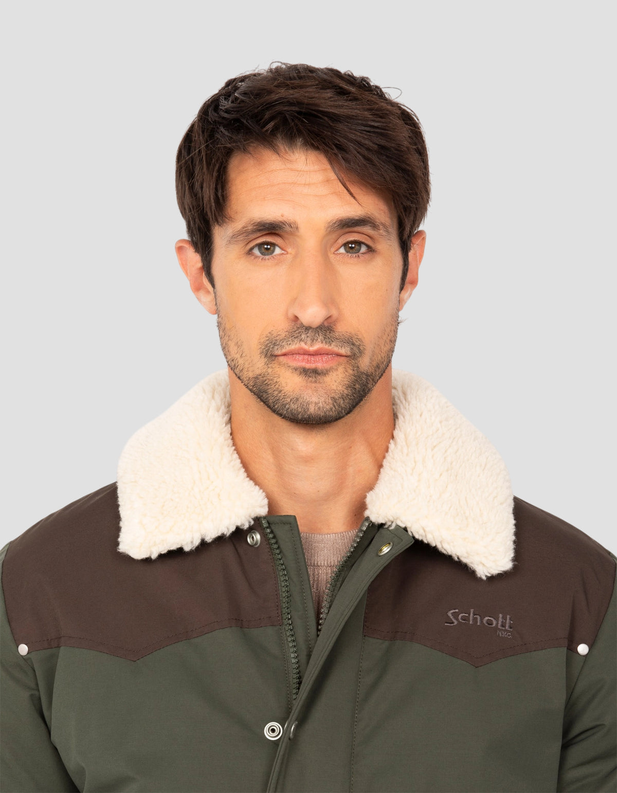 Blouson rancher bicolor vert foncé