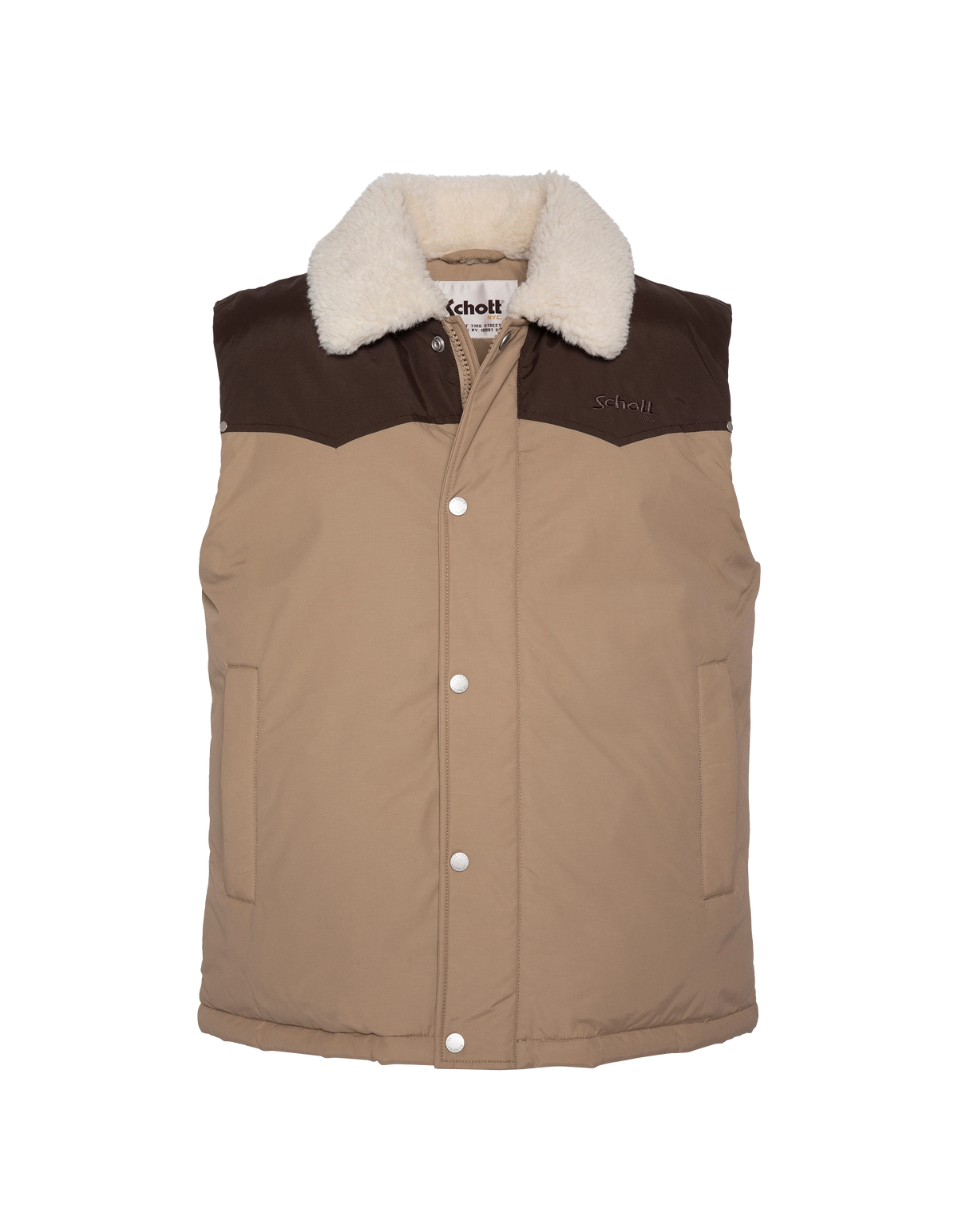 Blouson rancher bicolor beige sans manche