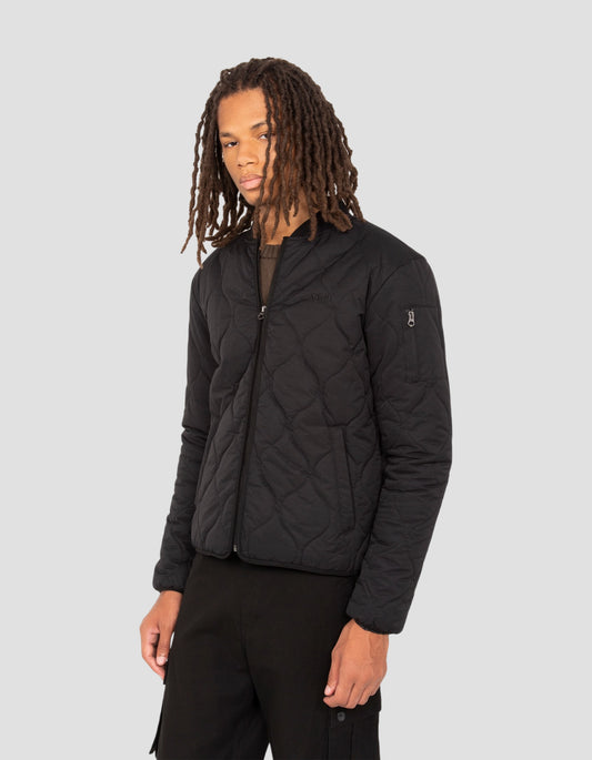 Schwarze gesteppte Army-Jacke