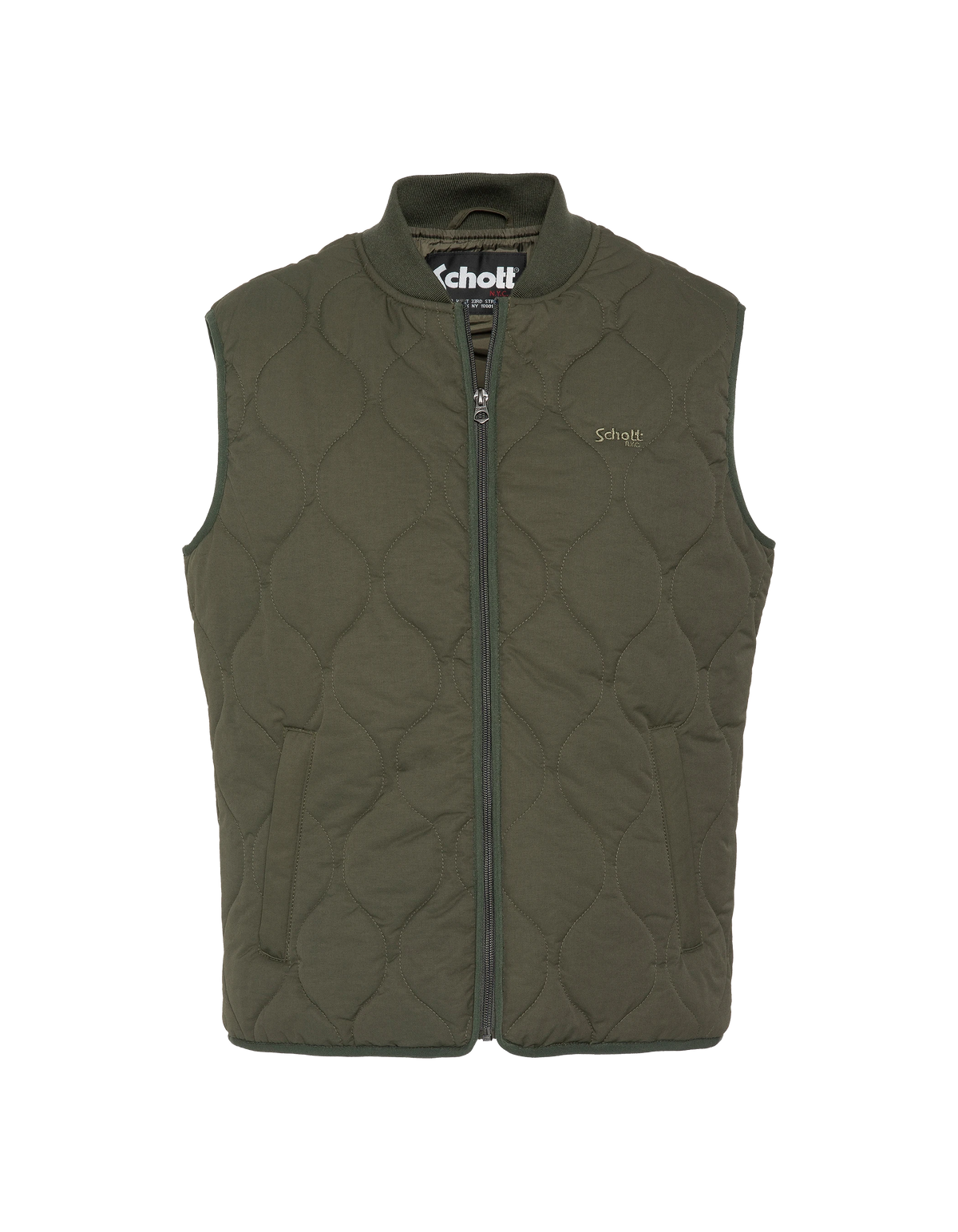 Blouson army quilté kaki foncé sans manche-1