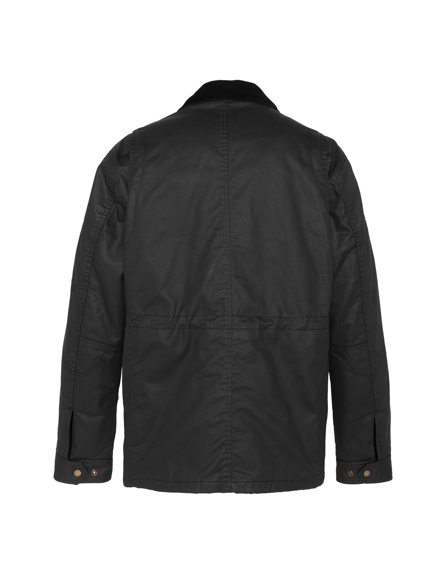 Veste motard noire en coton ciré