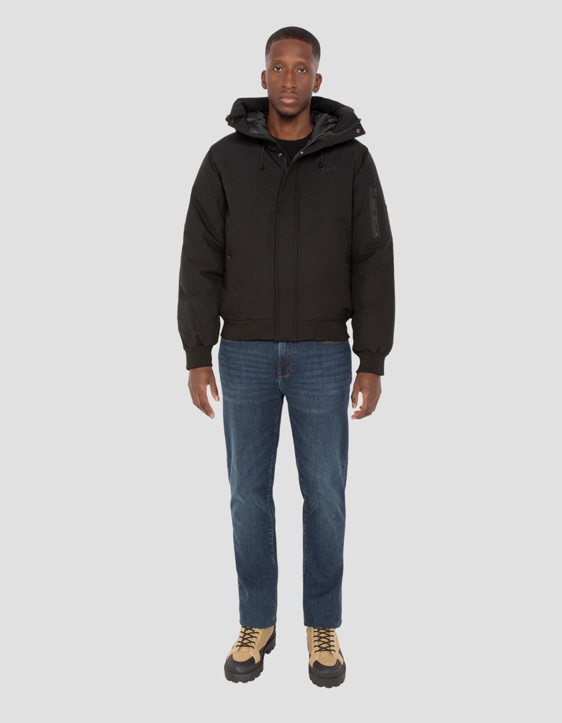 Black hooded jacket - Beever | Schott NYC®