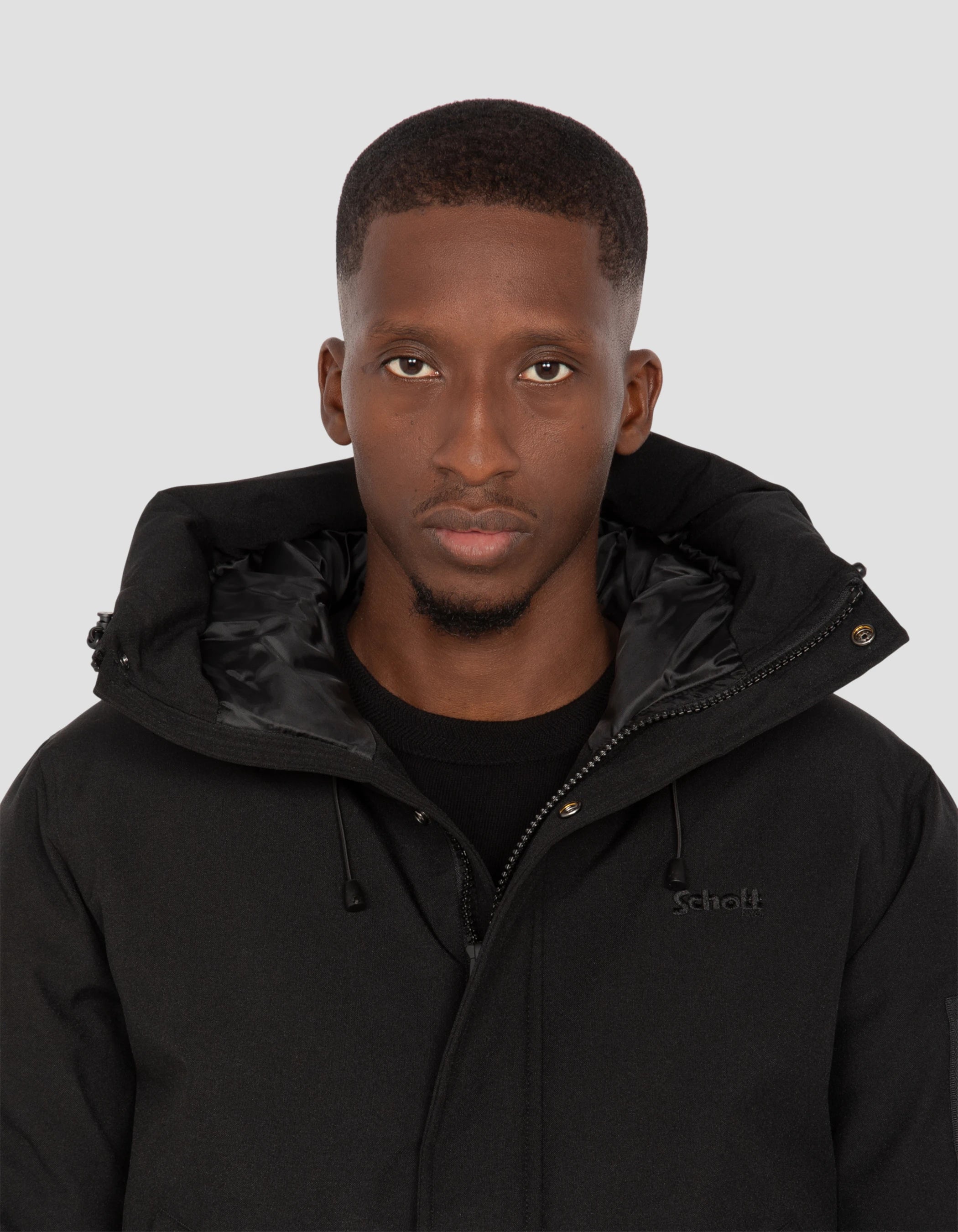 Giacca con cappuccio nero-5