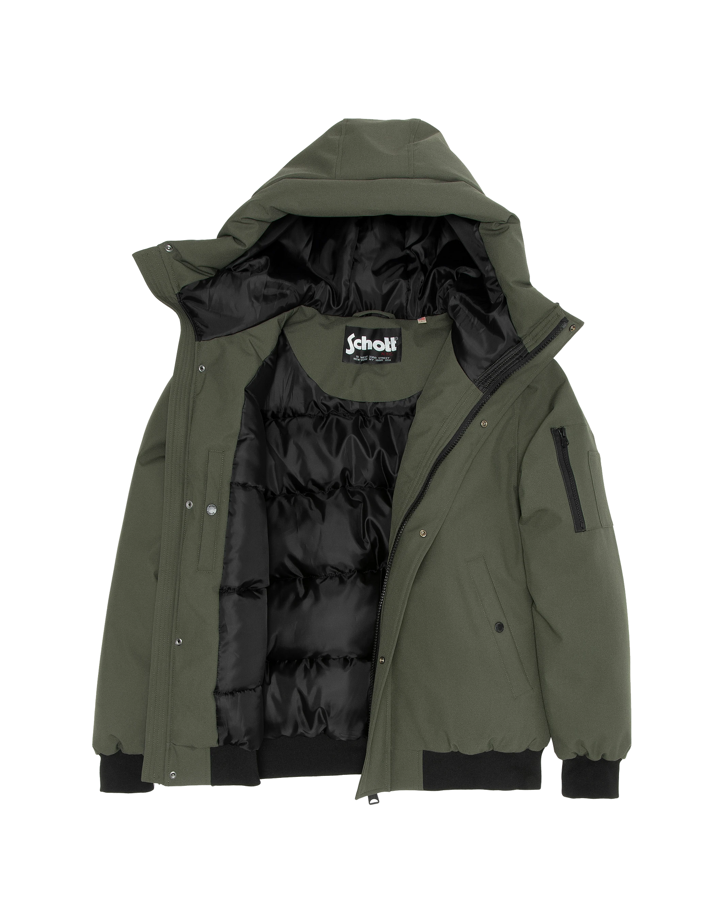 Giacca kaki con cappuccio