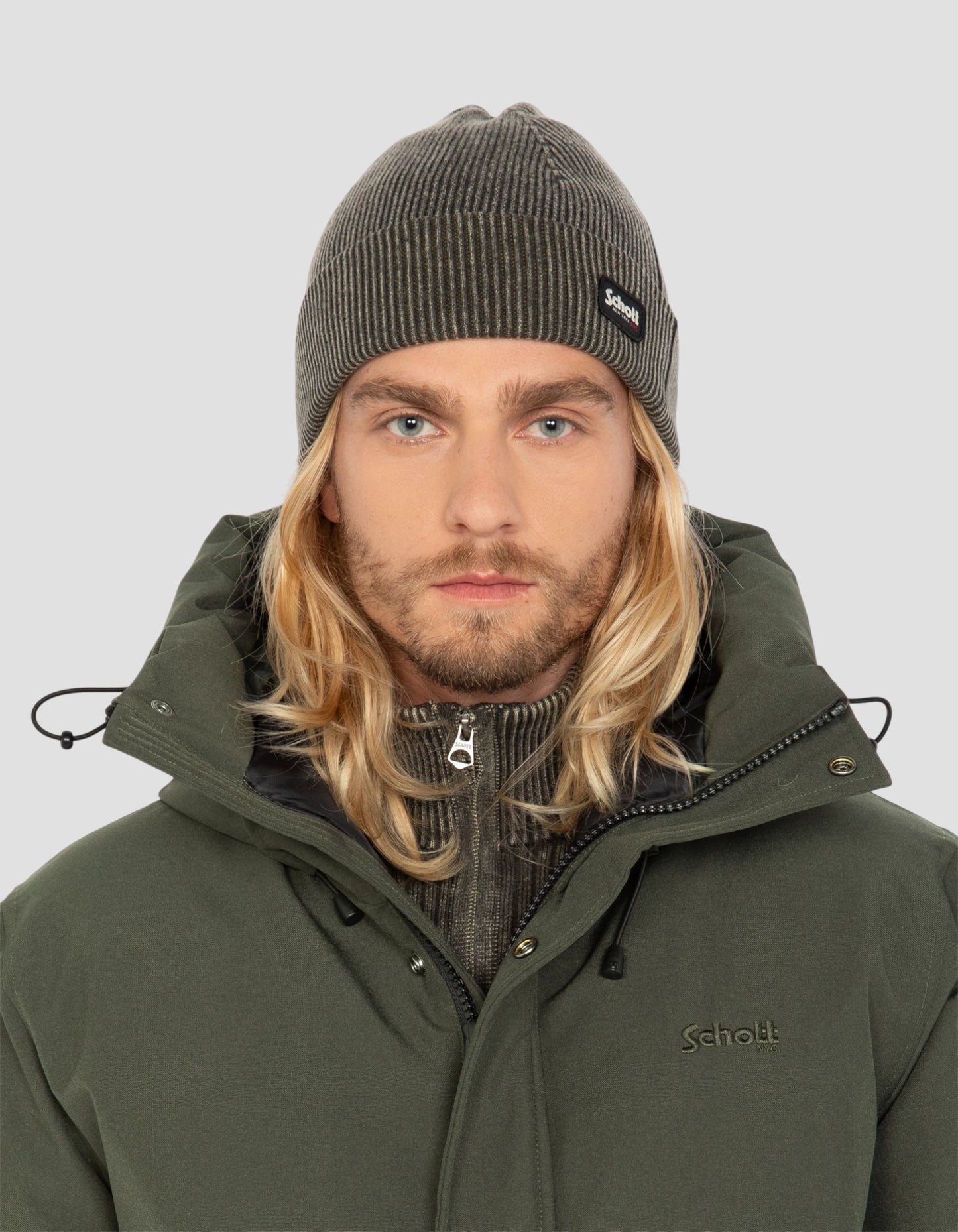 Giacca kaki con cappuccio