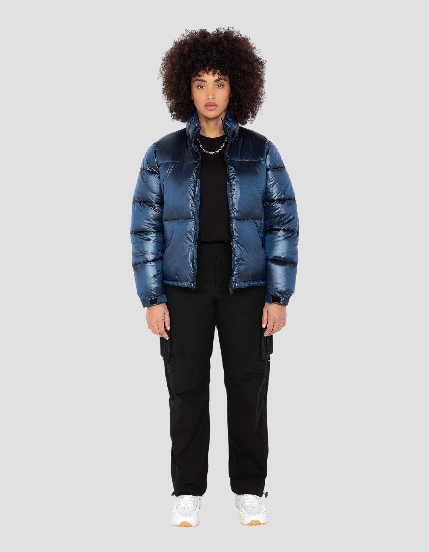 Doudoune shiny bleu océan