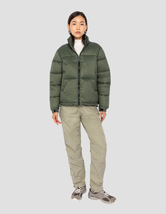 Sage khaki jacket in recycled nylon