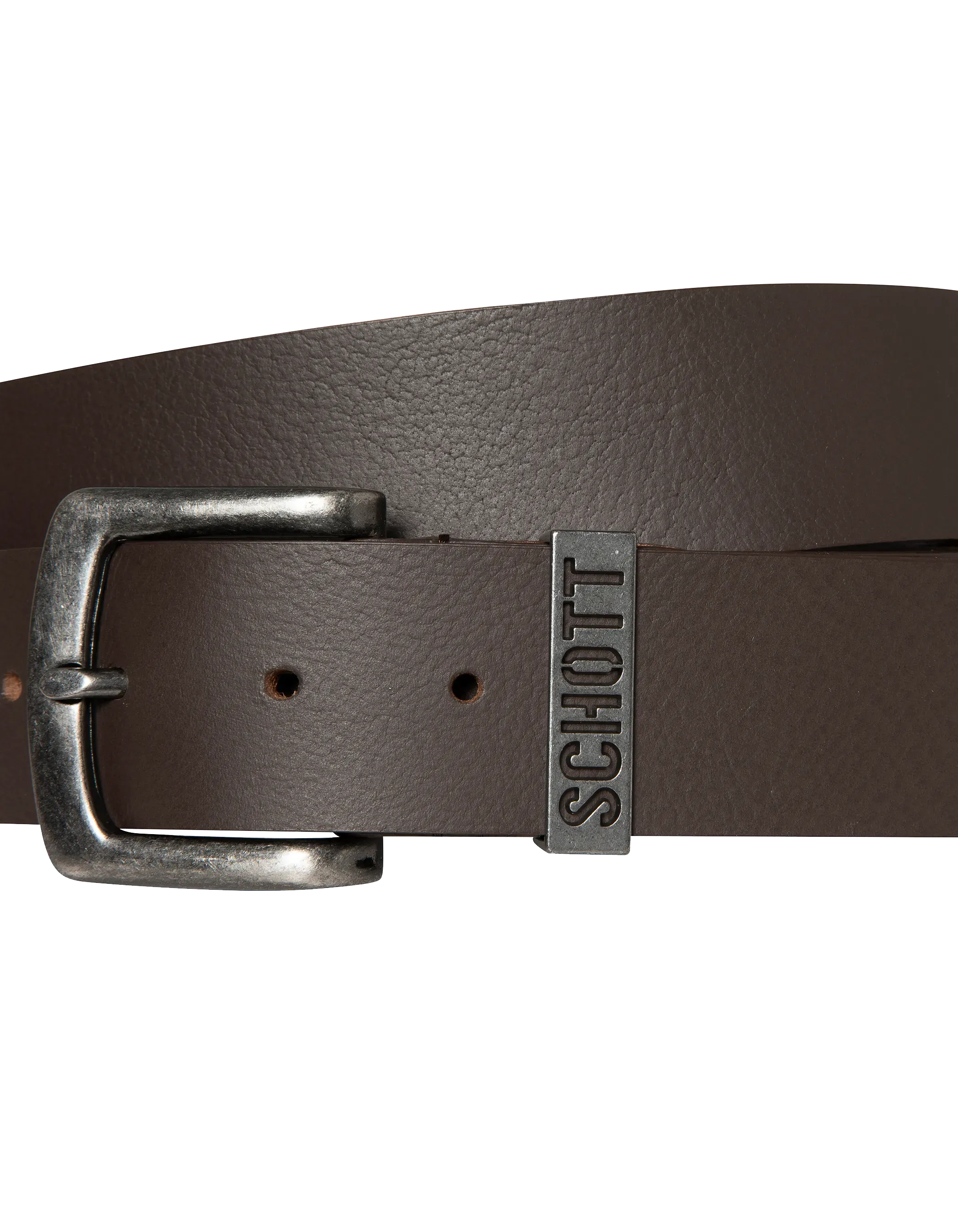 Vintage brauner Gürtel mit perforierter Metallschnalle, Kuhspannenleder-5