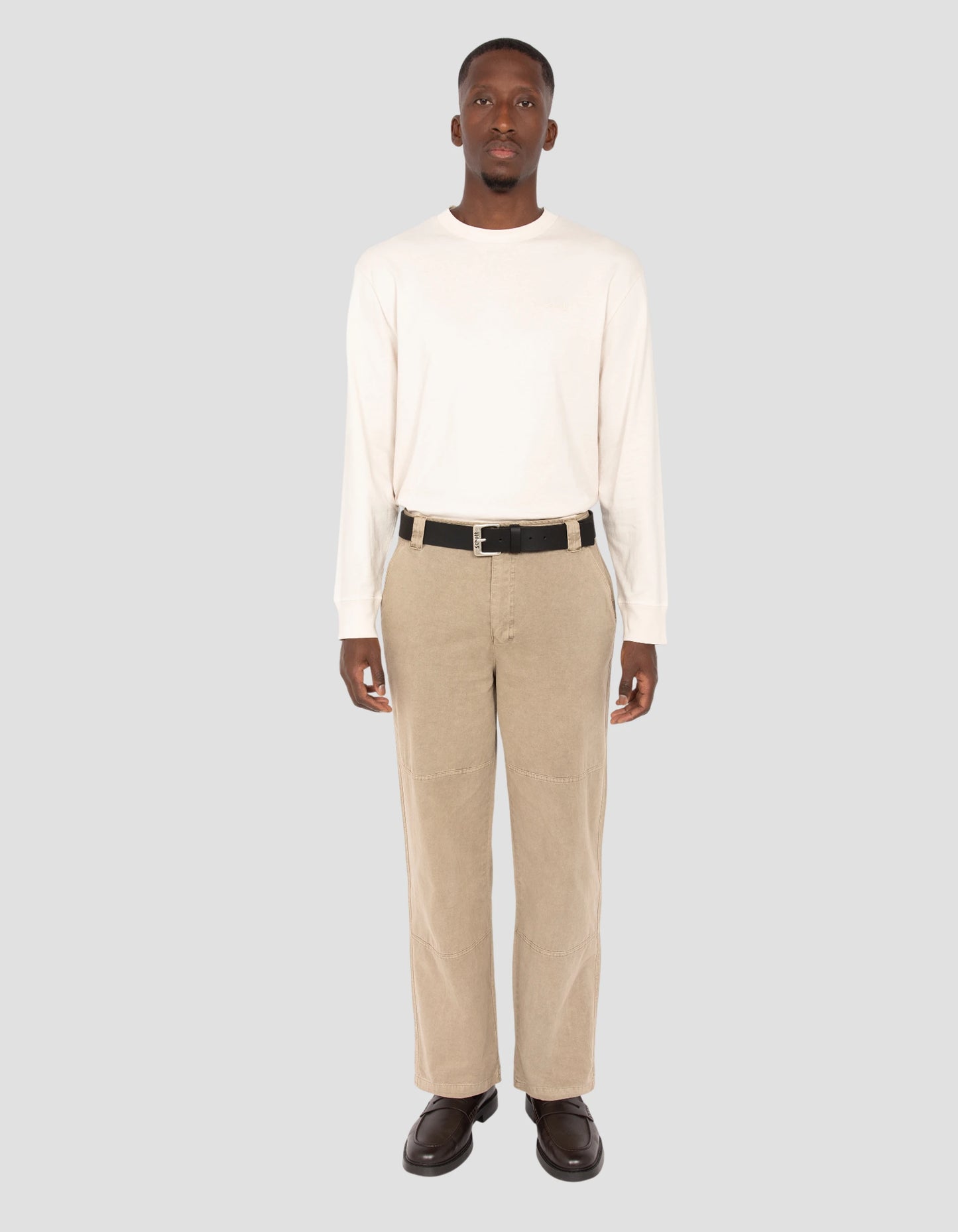 Cinturón negro con bucle grabado Schott NYC®, cuero de búfalo