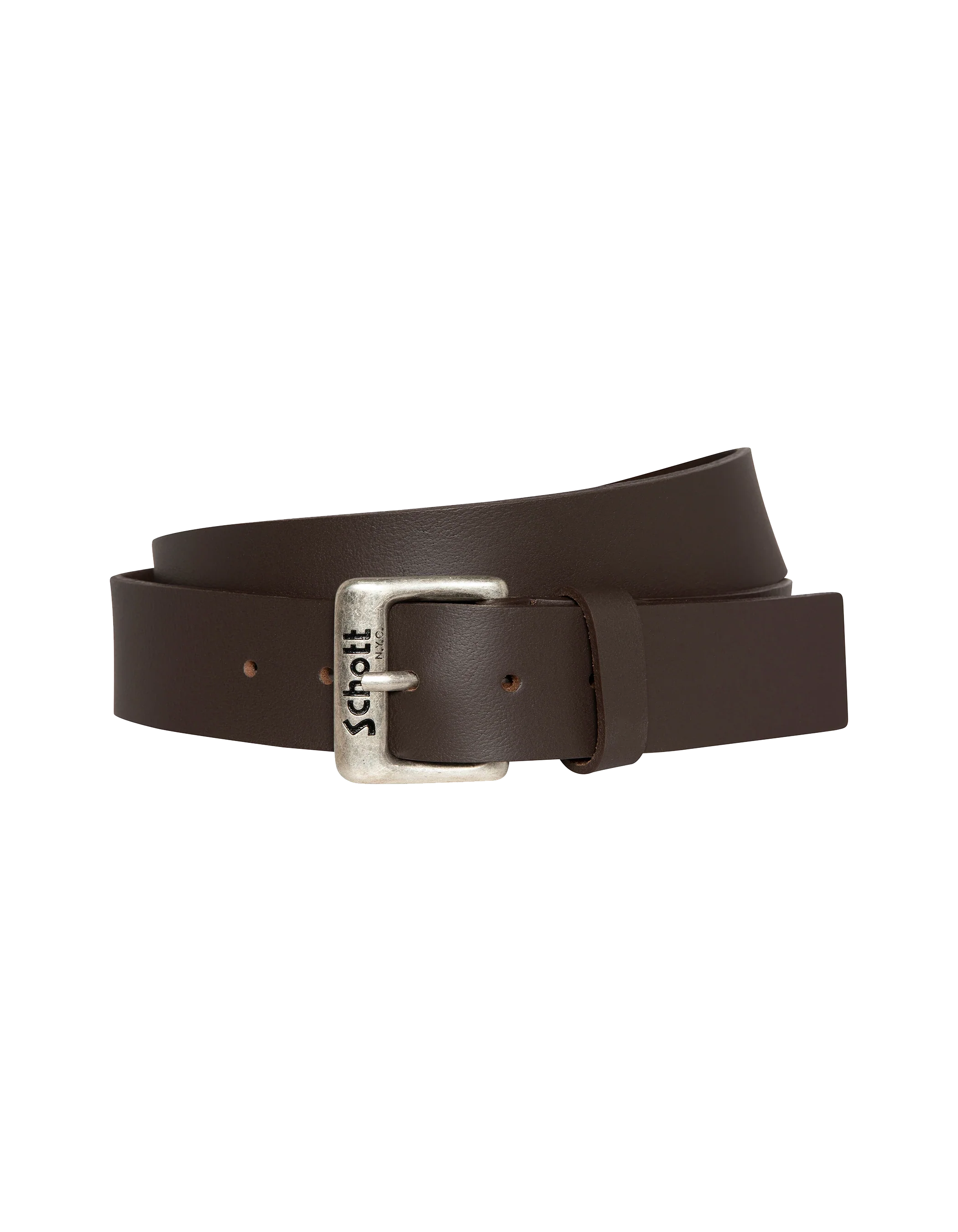 🎁 Ceinture marron avec boucle gravée Schott NYC®, cuir de buffle (100% off)-1
