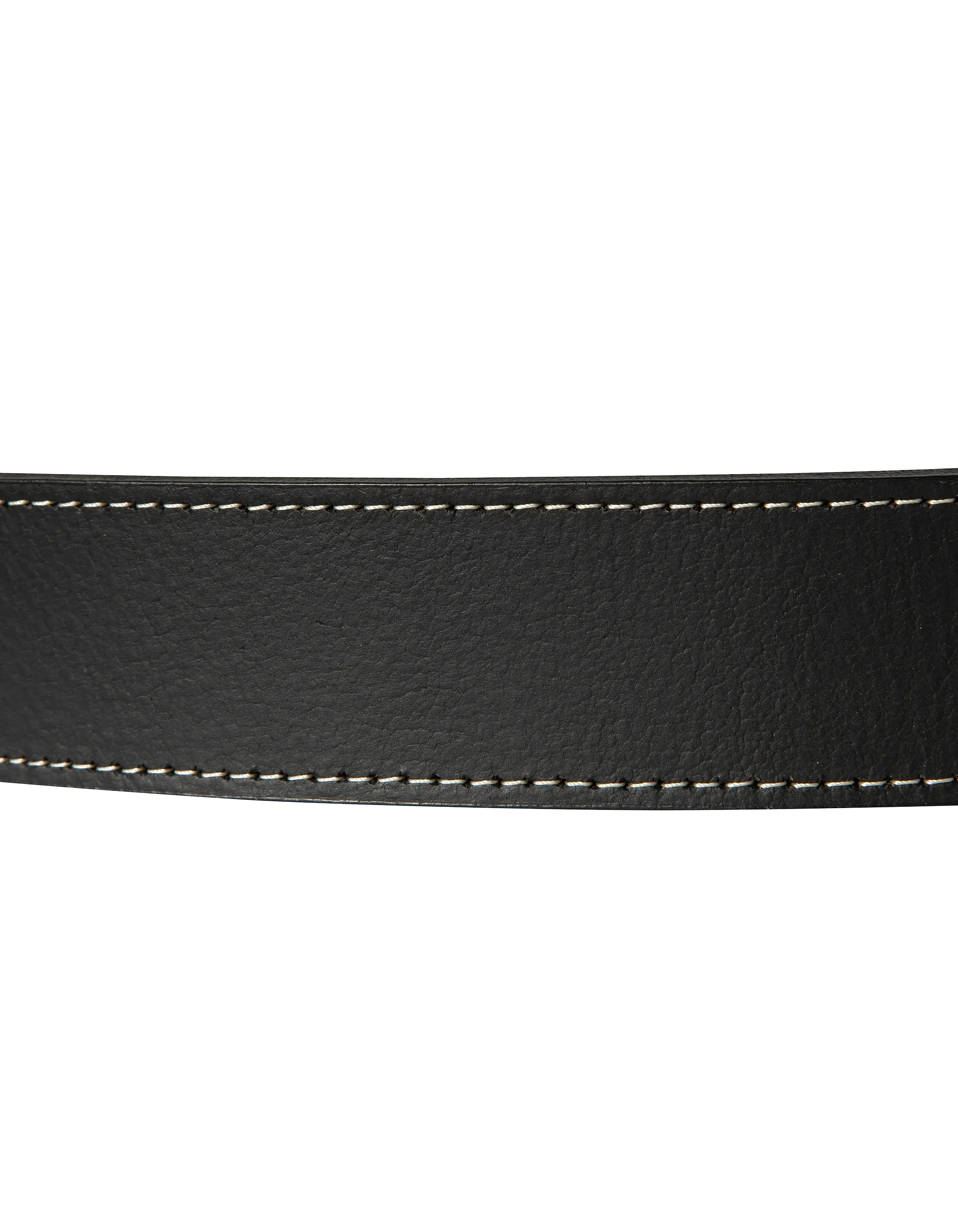 Schwarzer Gürtel mit kontrastierender Naht, Büffelleder-6