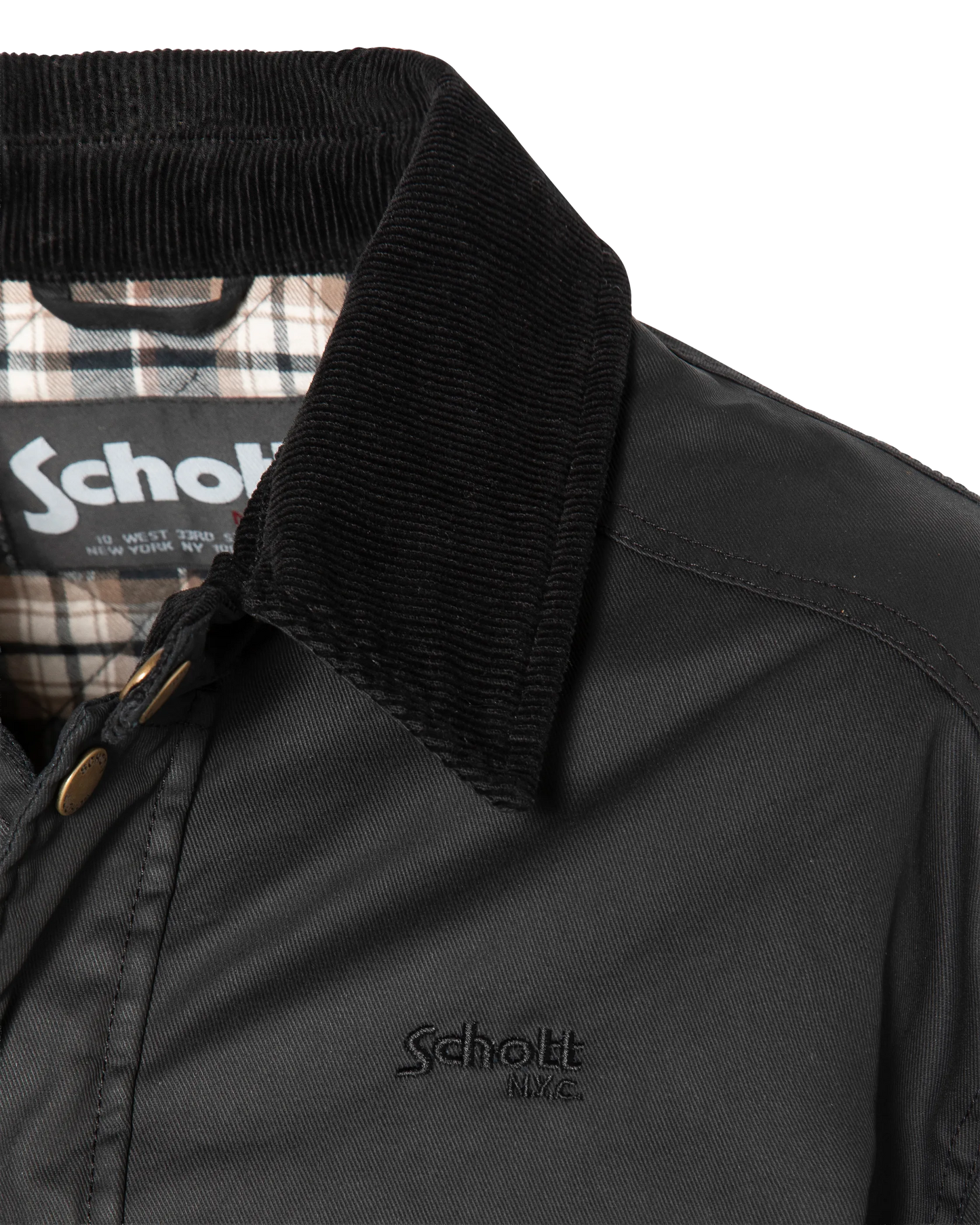 Veste noire en coton ciré