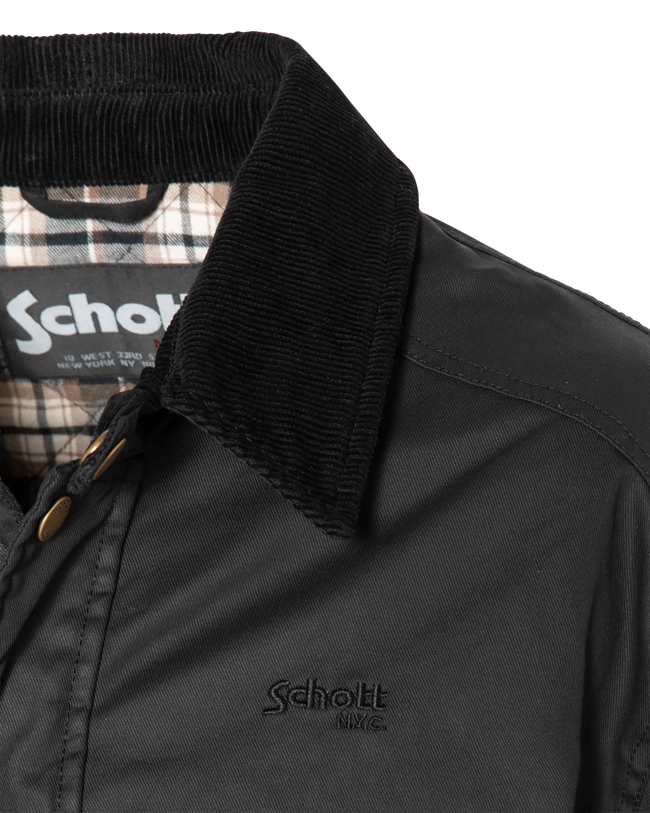 Veste noire en coton ciré-7