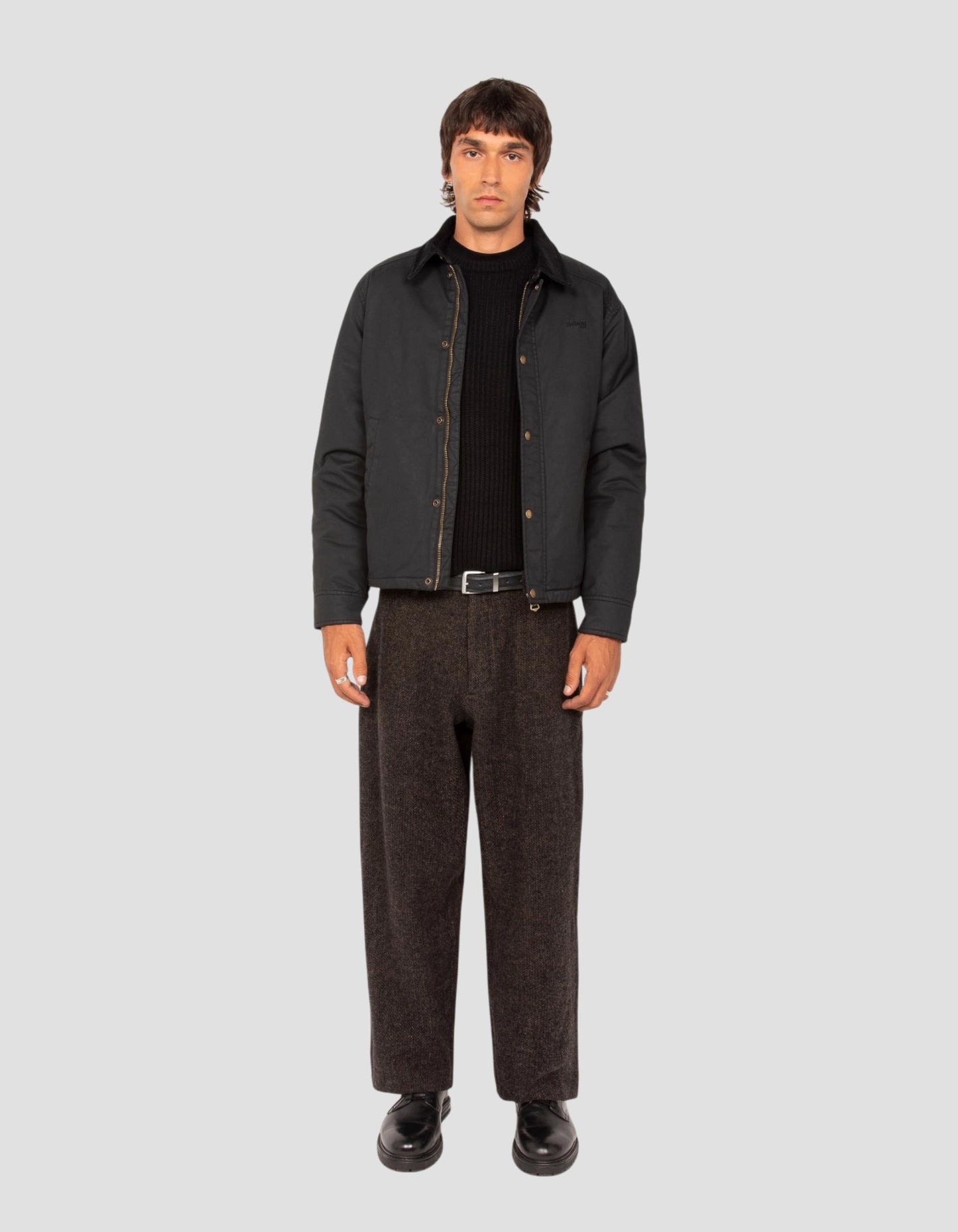 Veste noire en coton ciré
