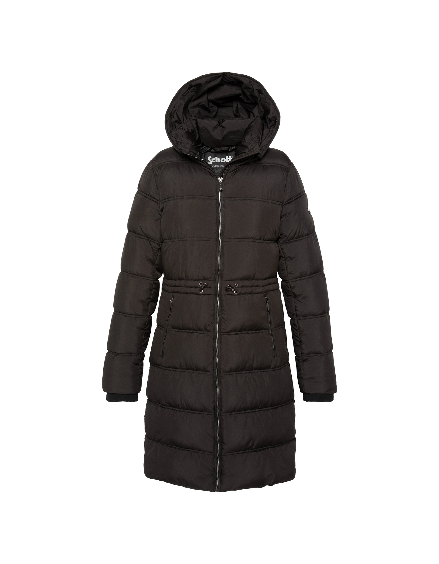 Chaqueta negra con cuello de piel sintética extraíble