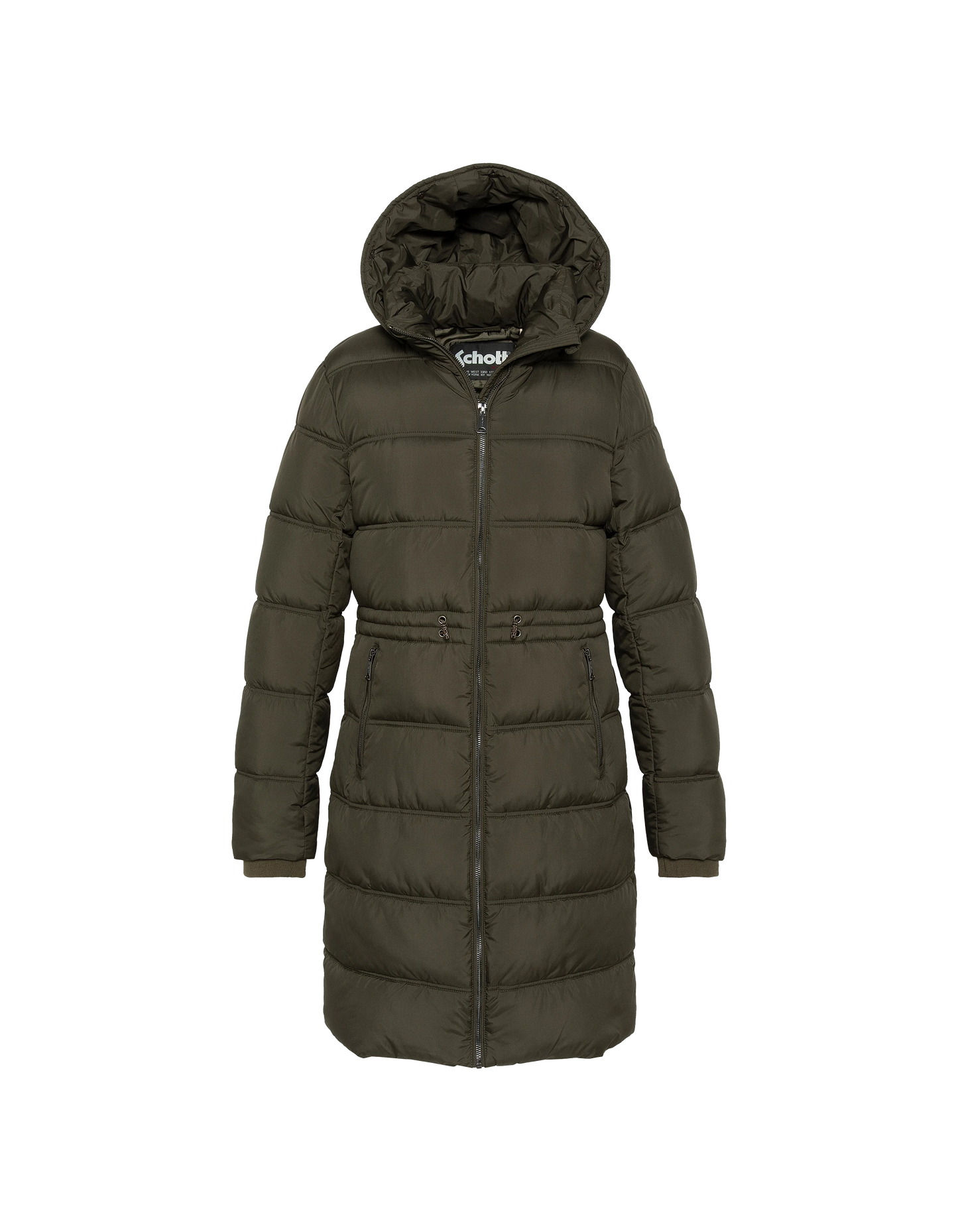 Khaki -Jacke mit abnehmbarem Kunstpelzkragen