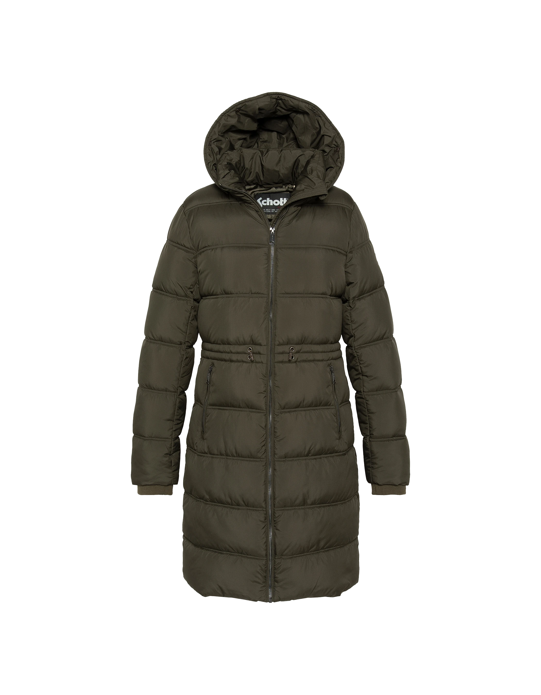 Khaki -Jacke mit abnehmbarem Kunstpelzkragen-5