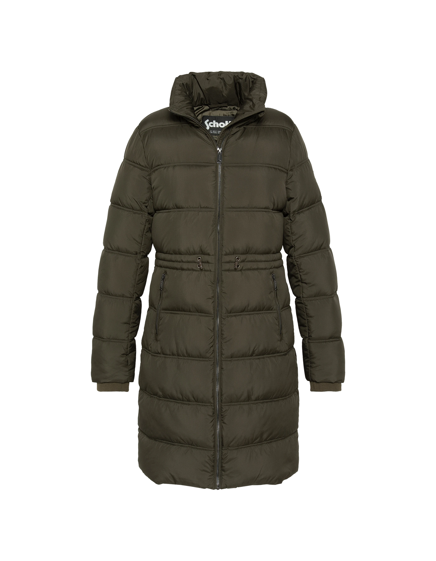 Khaki -Jacke mit abnehmbarem Kunstpelzkragen