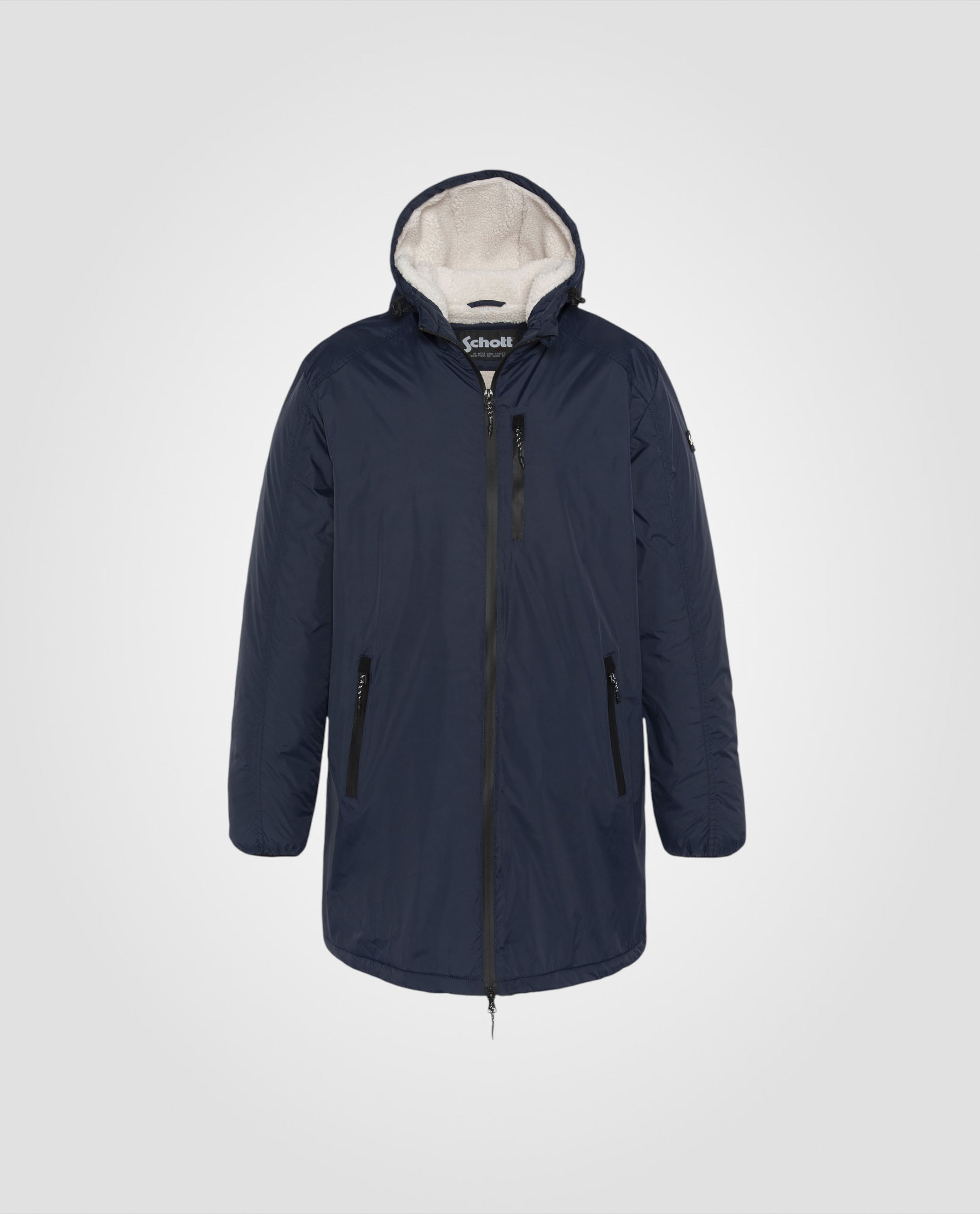 Sherpa Long Navy Blue Parka-2