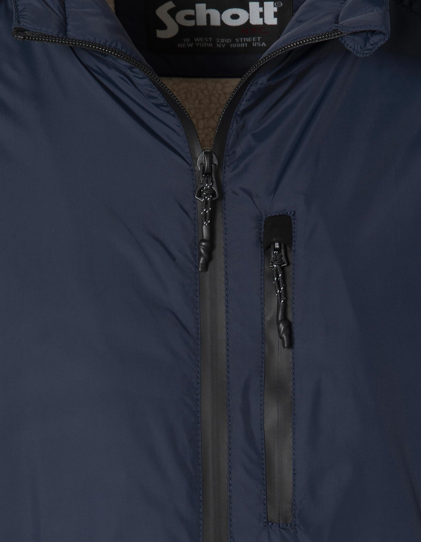 Sherpa Long Navy Blue Parka