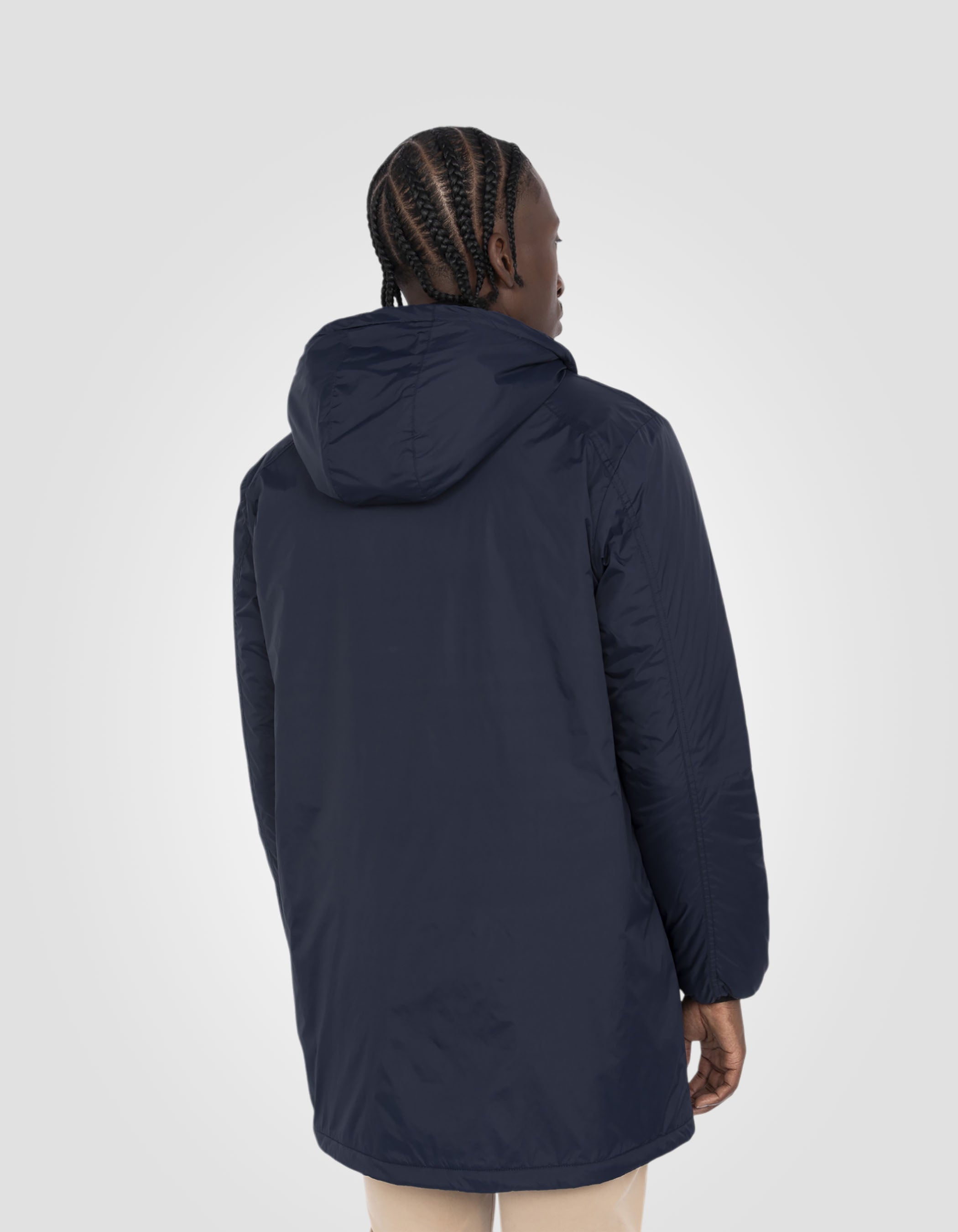 Sherpa Long Navy Blue Parka-5