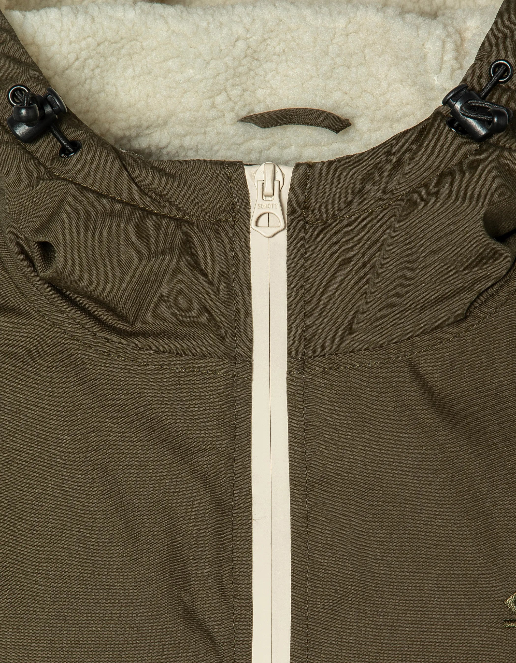 Dark Khaki Parka Multipoches con cappuccio-4
