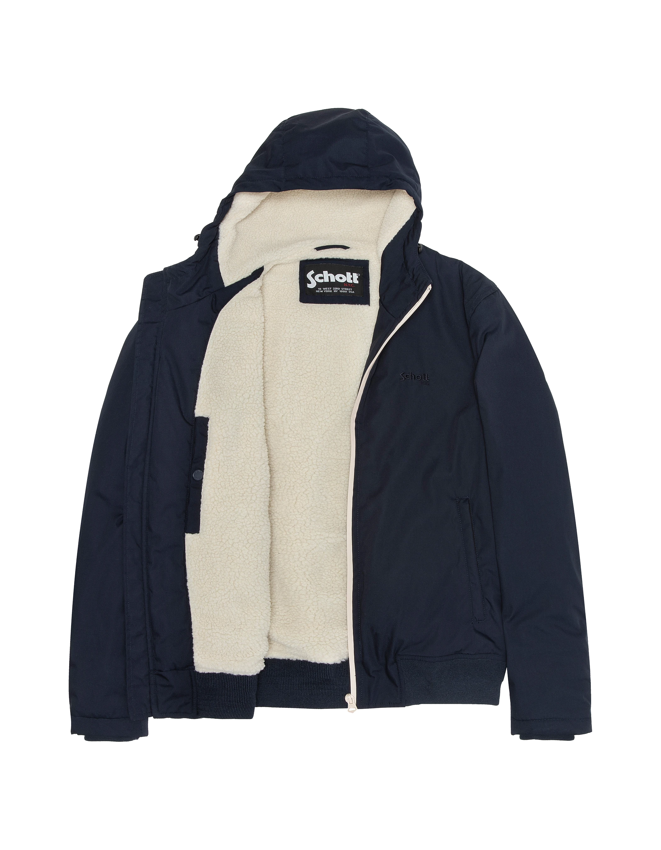 Multicipoches de parka azul marino con sudaderas con capucha-3