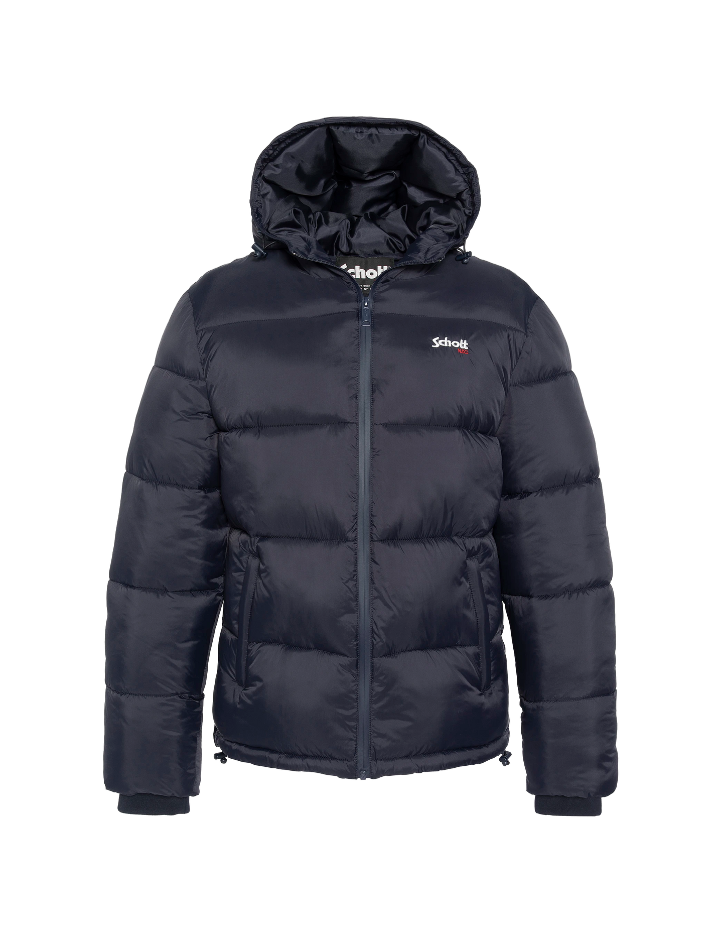 Marineblaue Jacke mit abnehmbarem Kunstpelzkragen