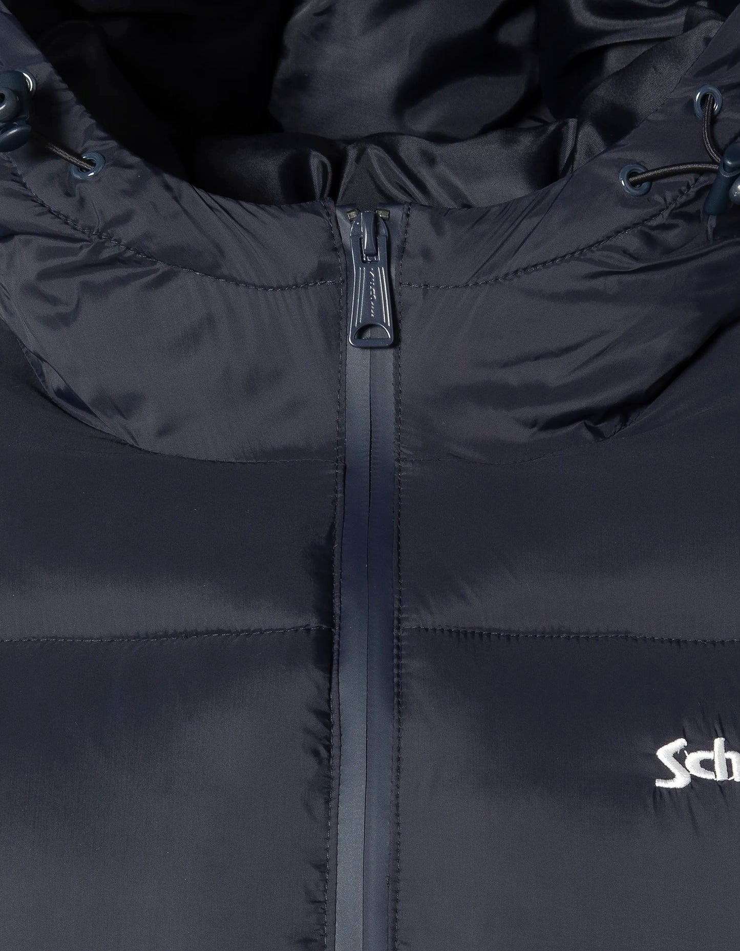 Marineblaue Jacke mit abnehmbarem Kunstpelzkragen