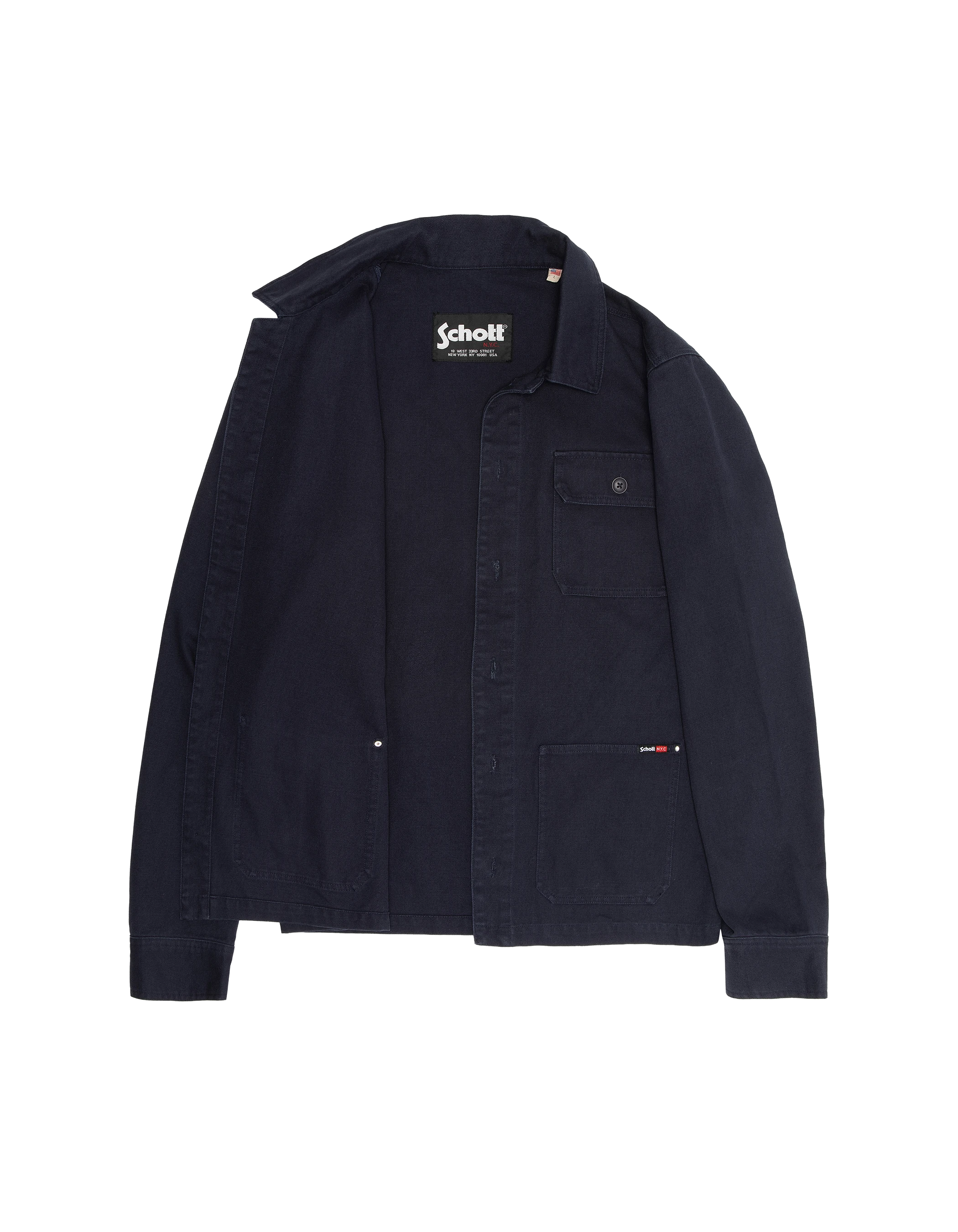 Veste worker canvas bleu marine-7