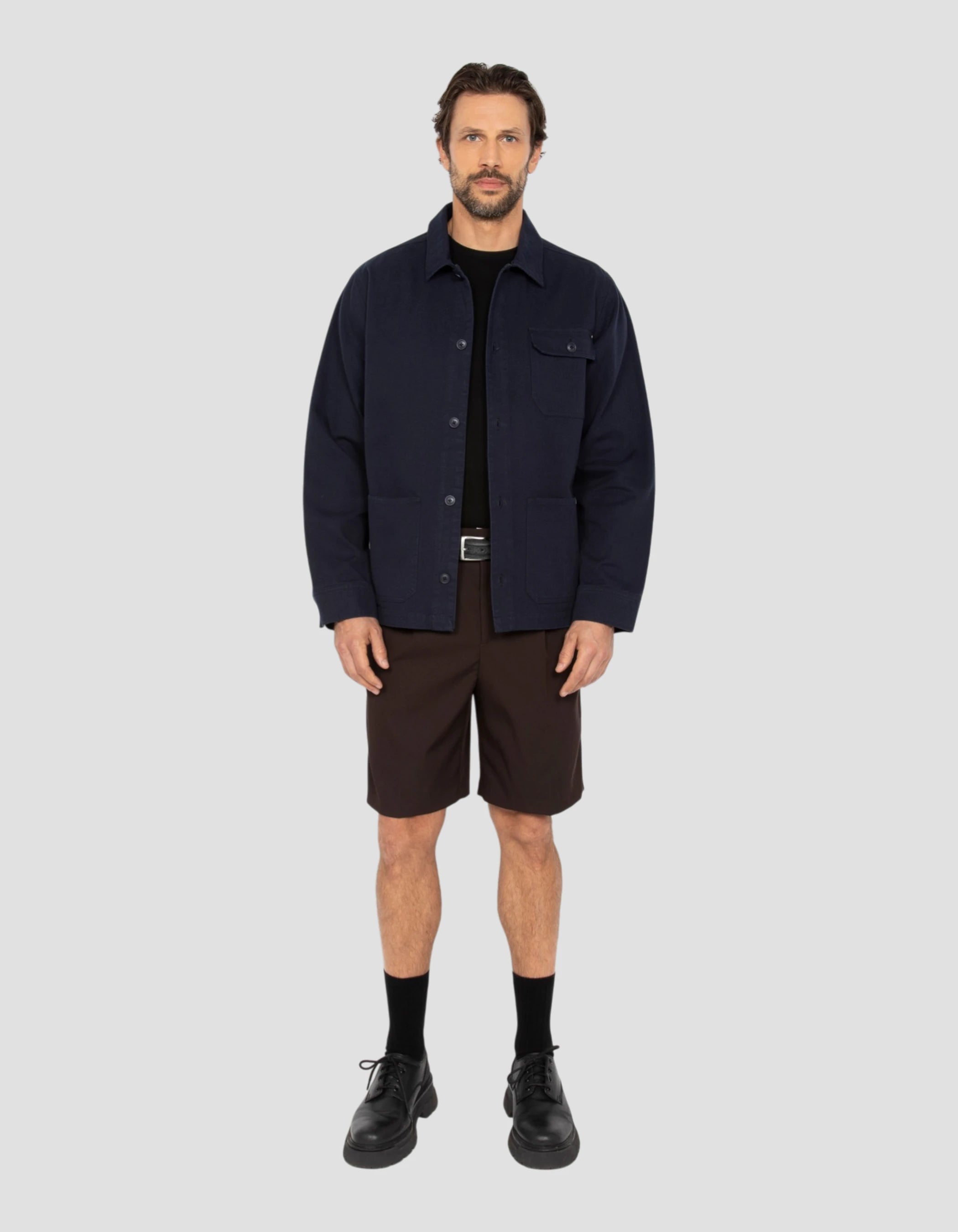 Veste worker canvas bleu marine-1