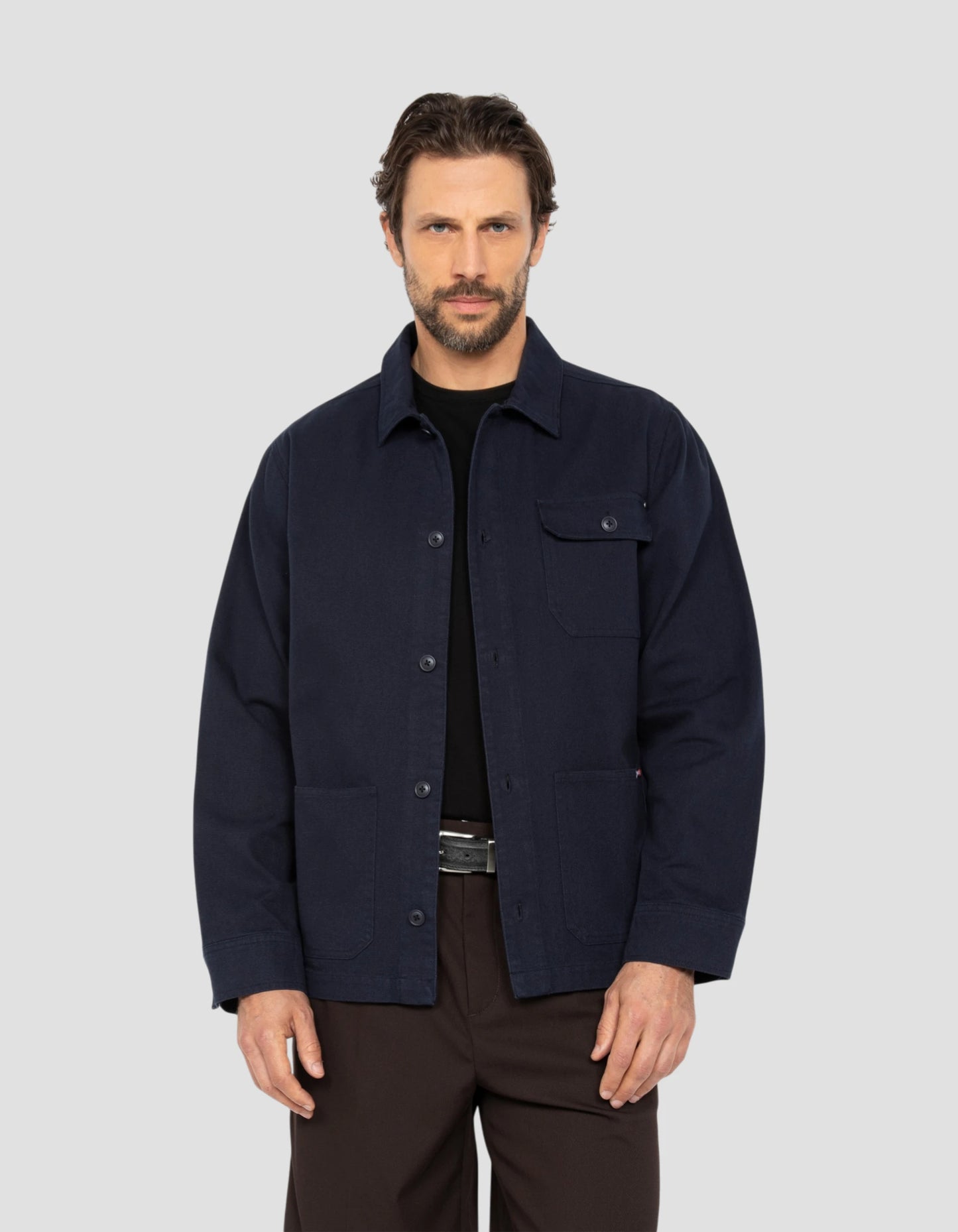 Veste worker canvas bleu marine