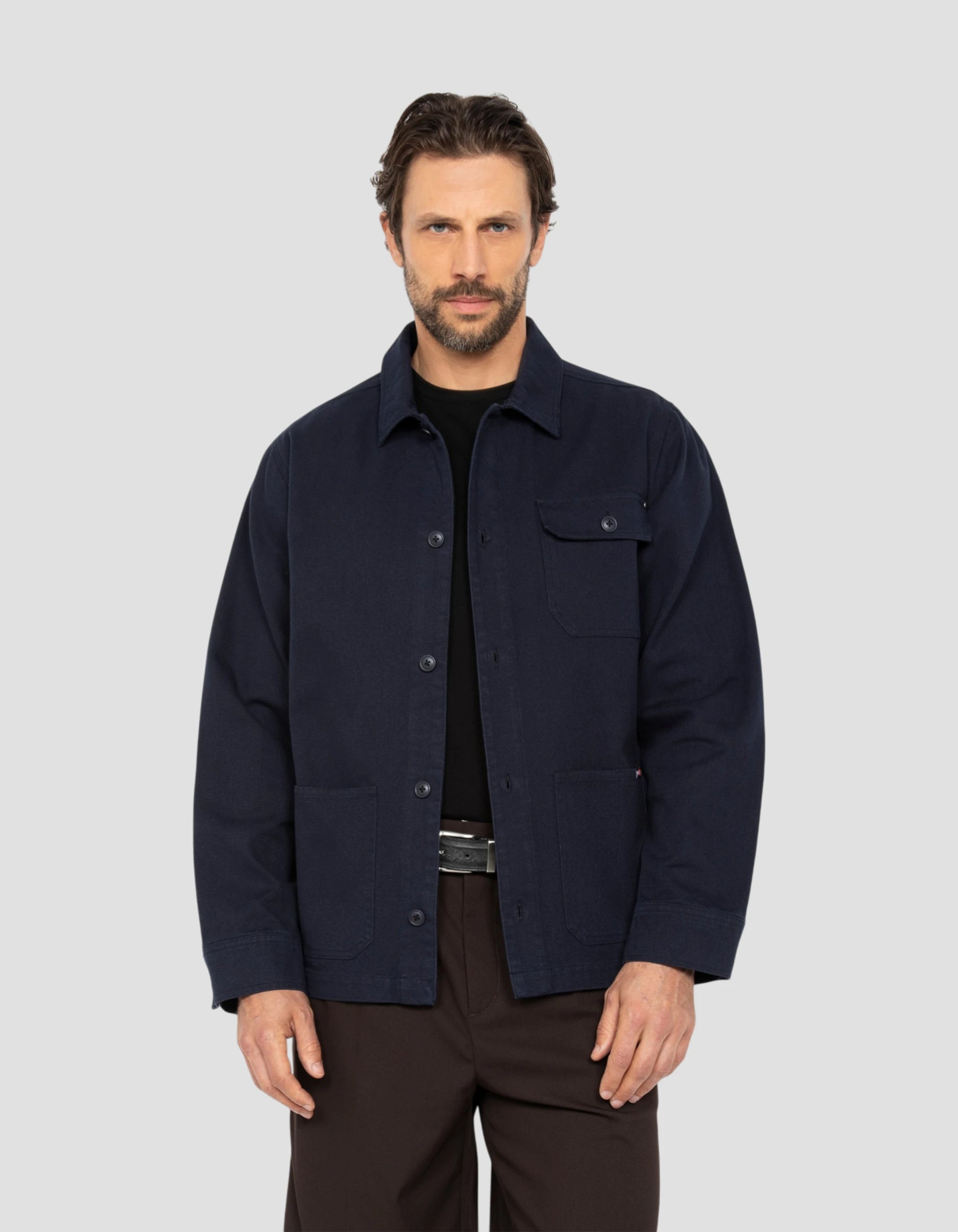 Veste worker canvas bleu marine-3