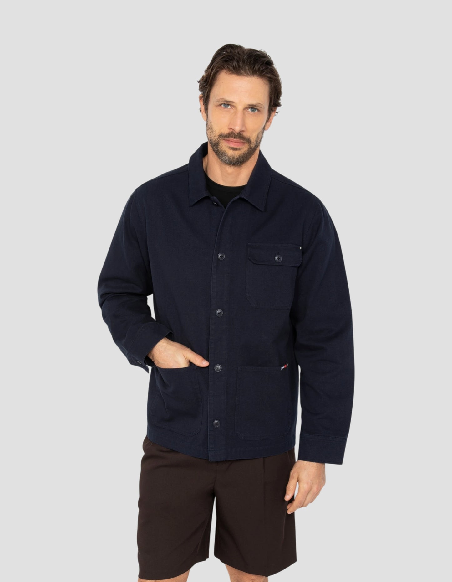 Veste worker canvas bleu marine