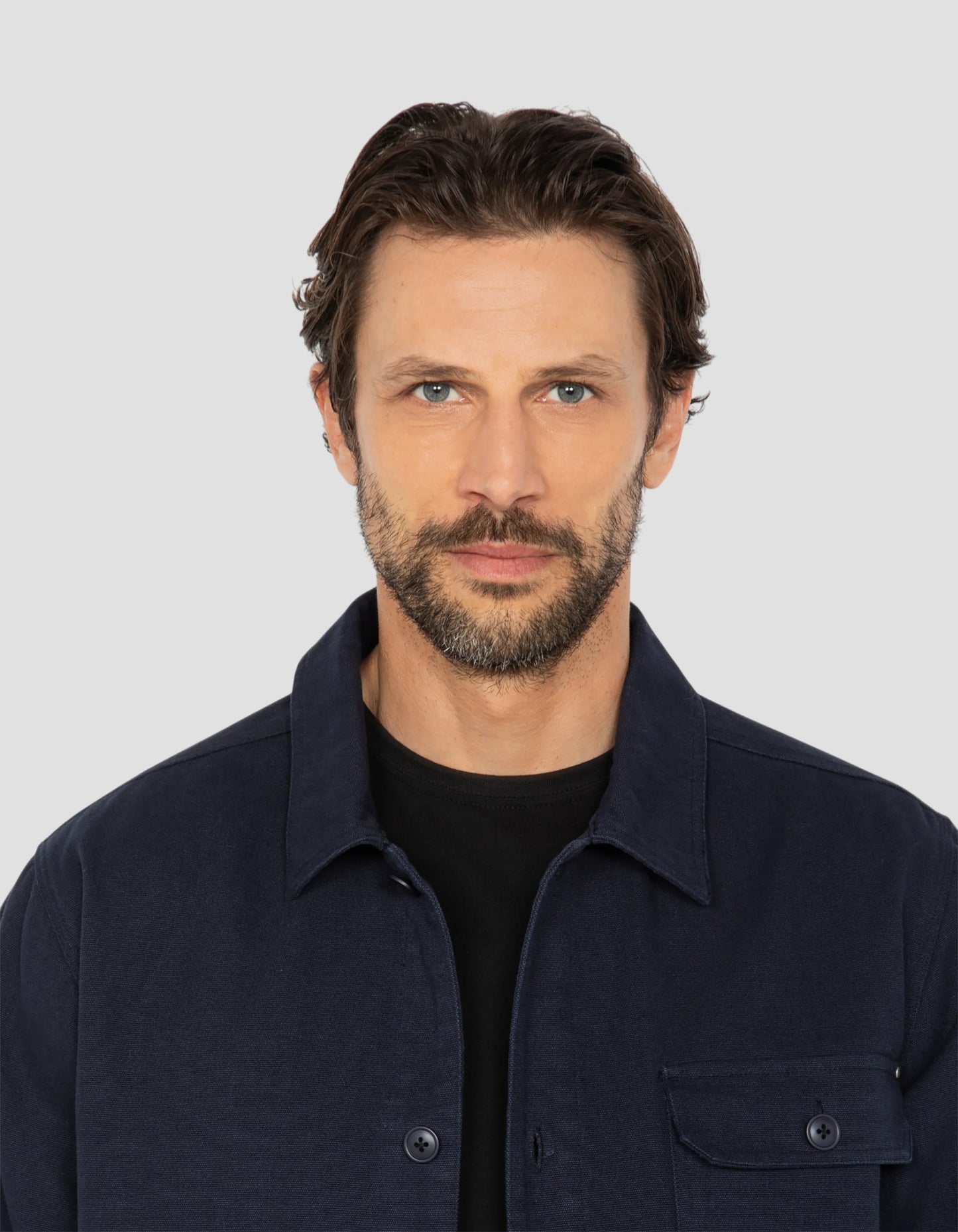 Veste worker canvas bleu marine