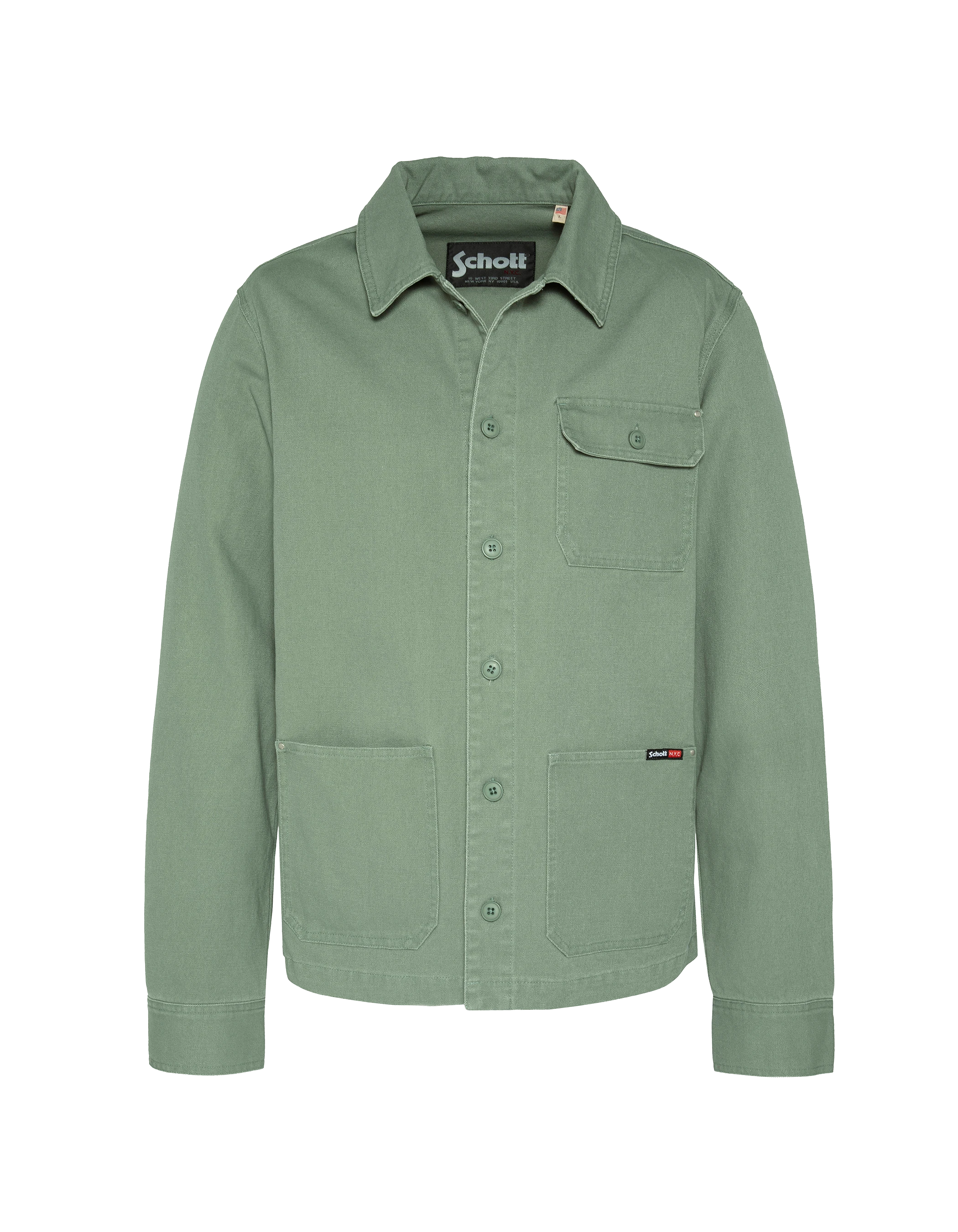 Veste worker canvas verte-2