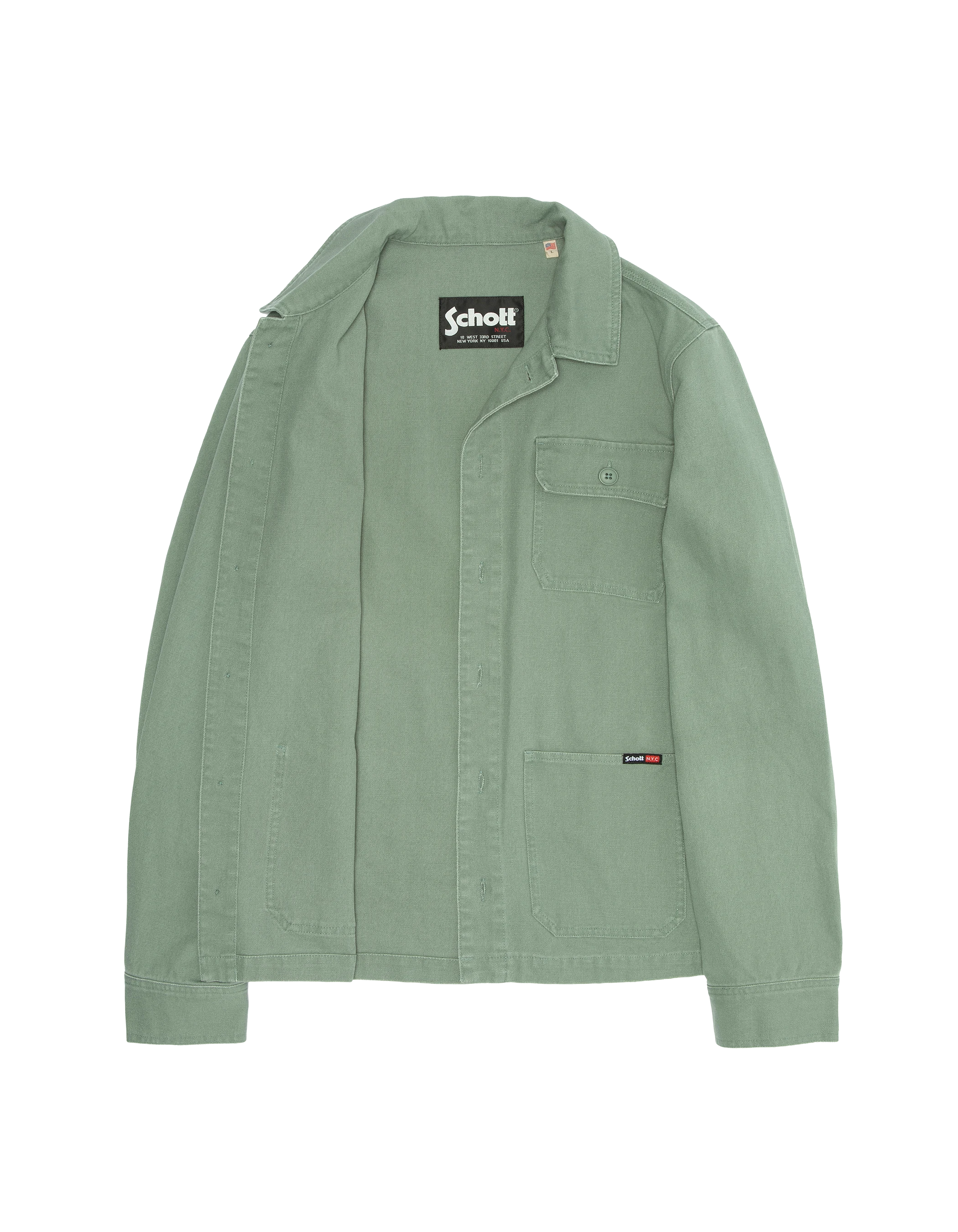 Veste worker canvas verte-7