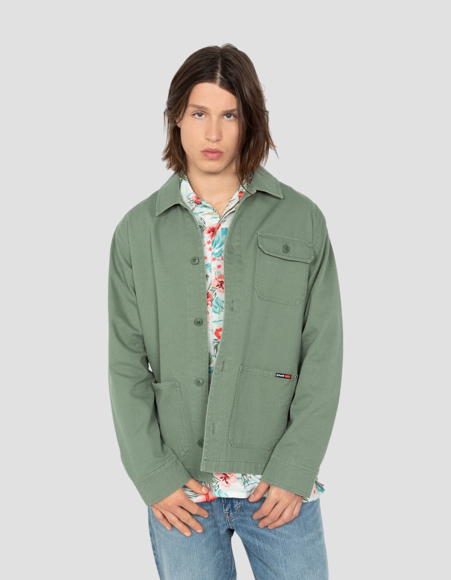 Veste worker canvas verte