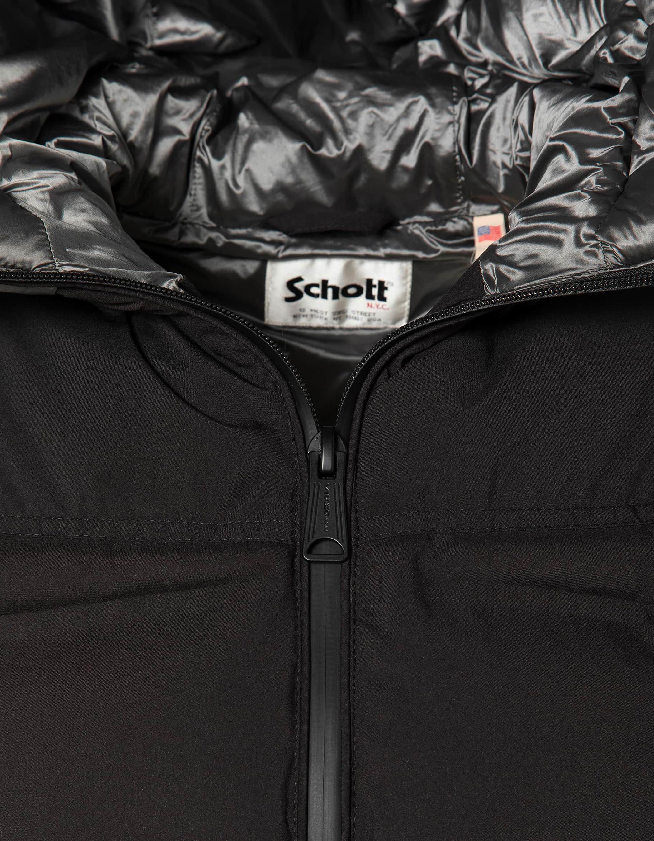 Kurze schwarze Jacke mit Matt Aussehen Kapuzennähte geschweißt, großgröße-5