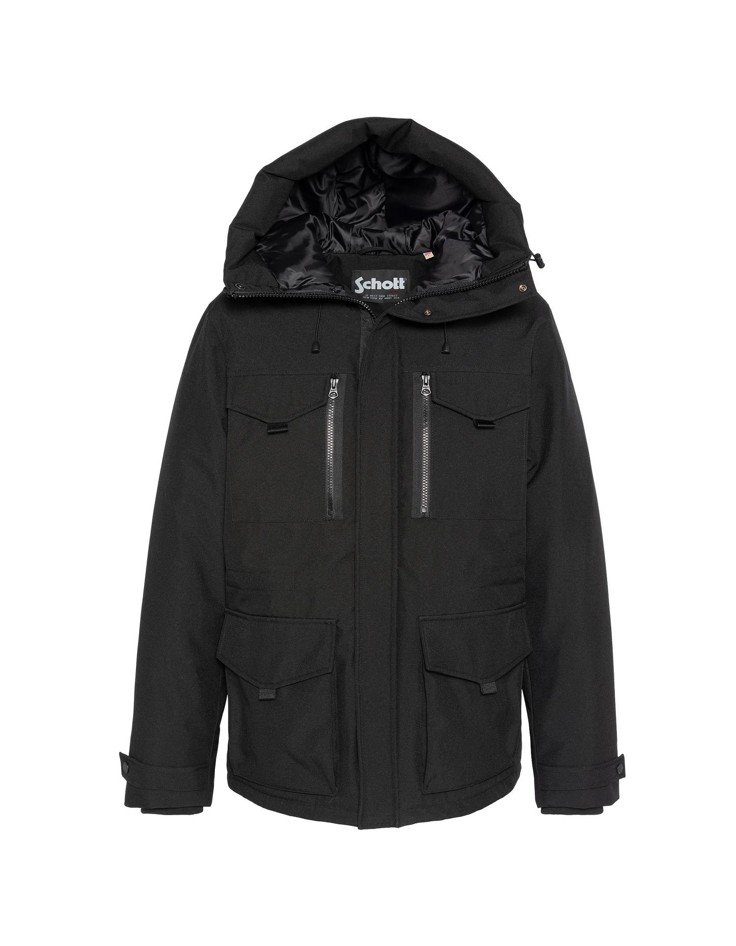 Multipoche nere con cappuccio