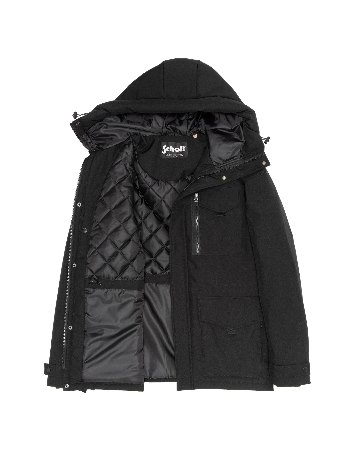 Multipoche nere con cappuccio