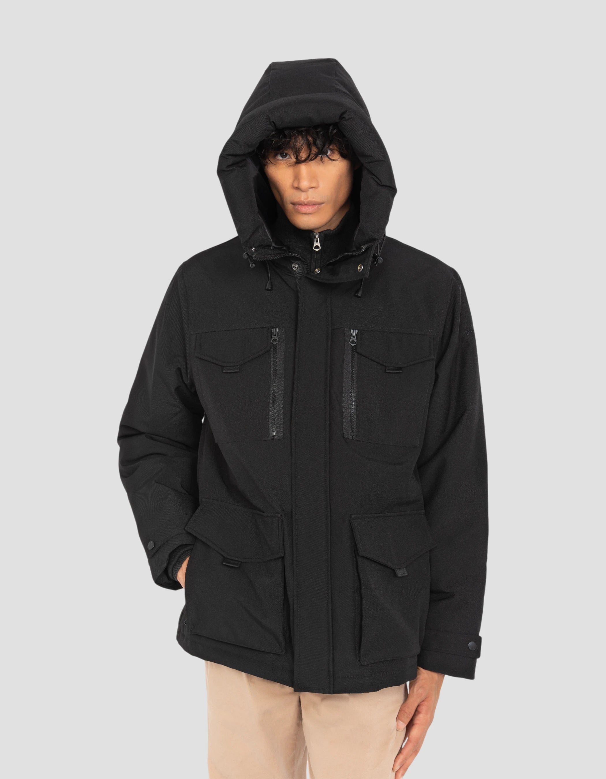 Multipoche nere con cappuccio-5